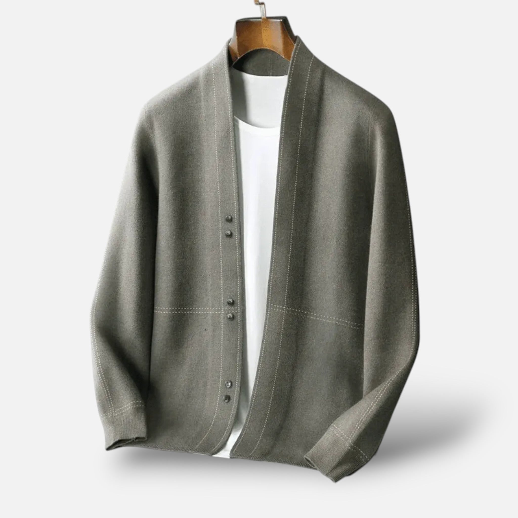Eliaro Moda | Cárdigan Hombre Lana Virgen Tejido Artesanal Premium