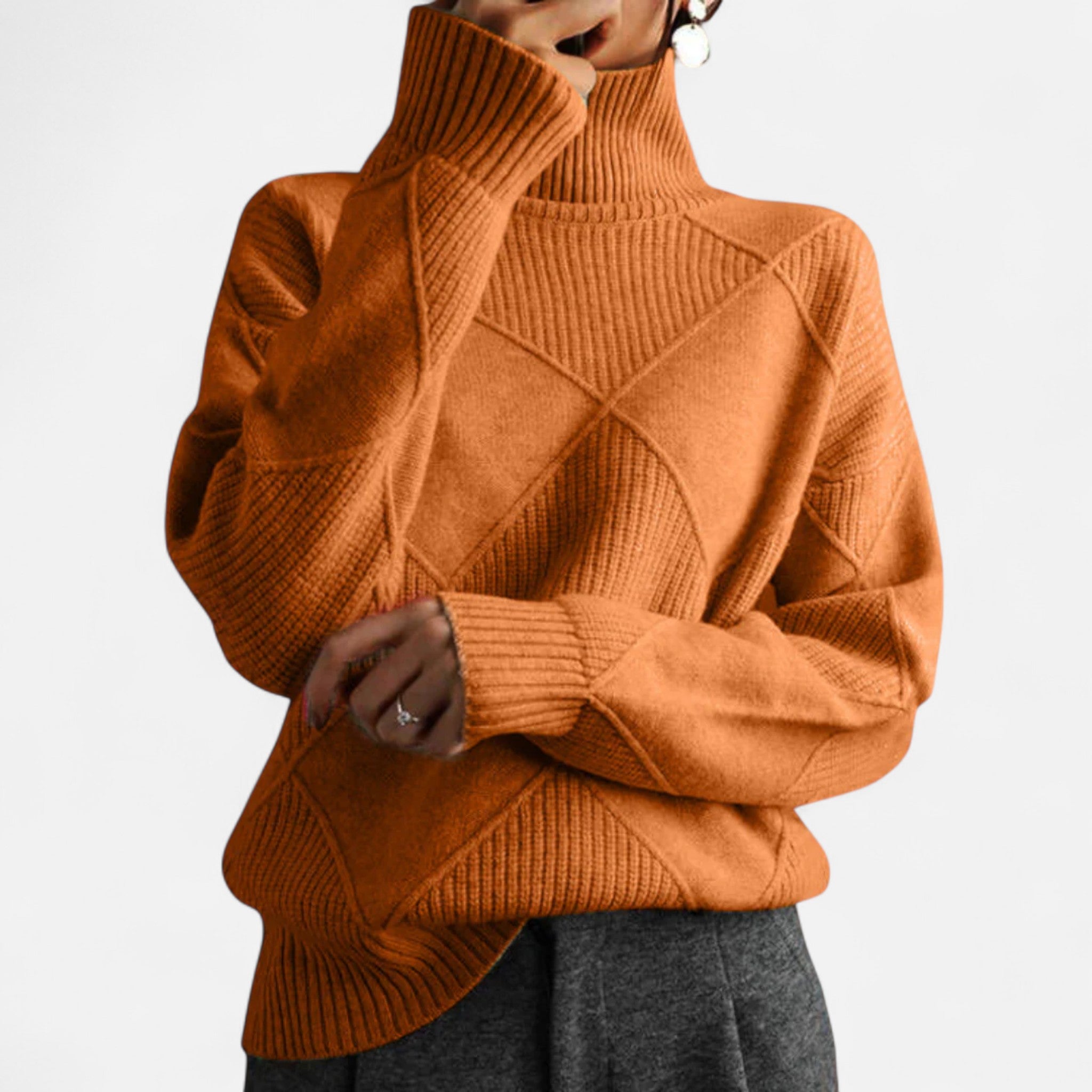 Eliaro Moda | Suéter Mujer Cachemira Cuello Alto Envolvente