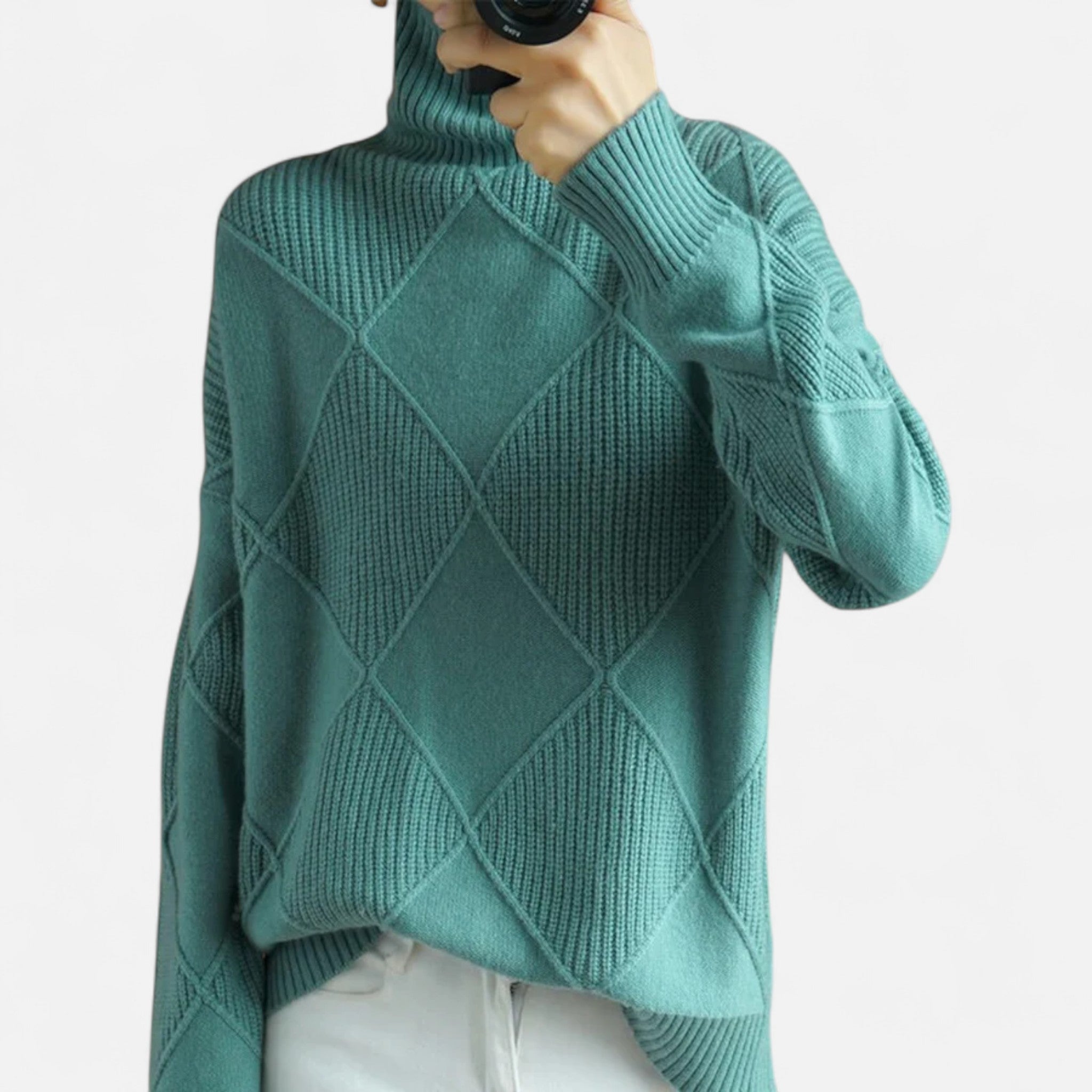 Eliaro Moda | Suéter Mujer Cachemira Cuello Alto Envolvente