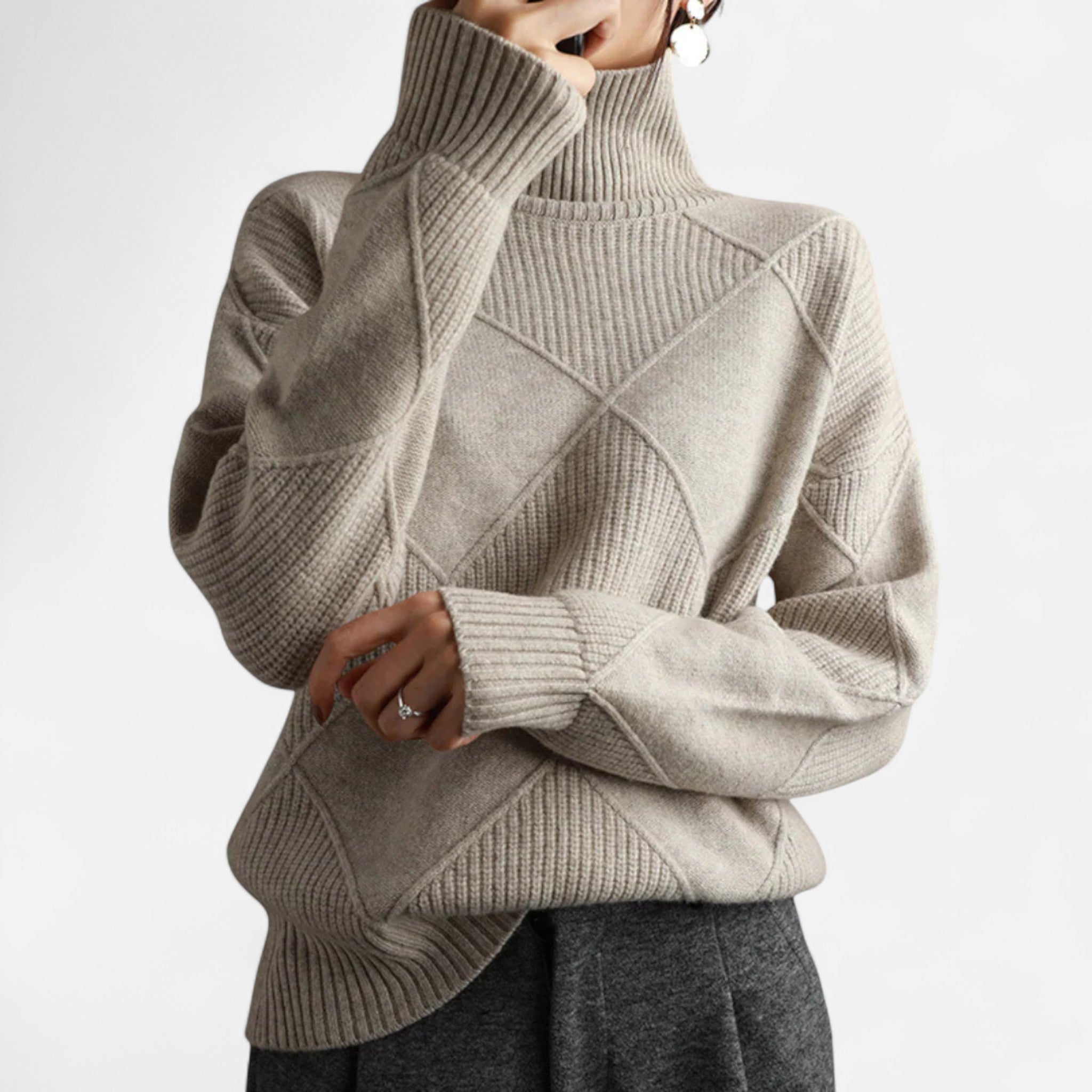Eliaro Moda | Suéter Mujer Cachemira Cuello Alto Envolvente