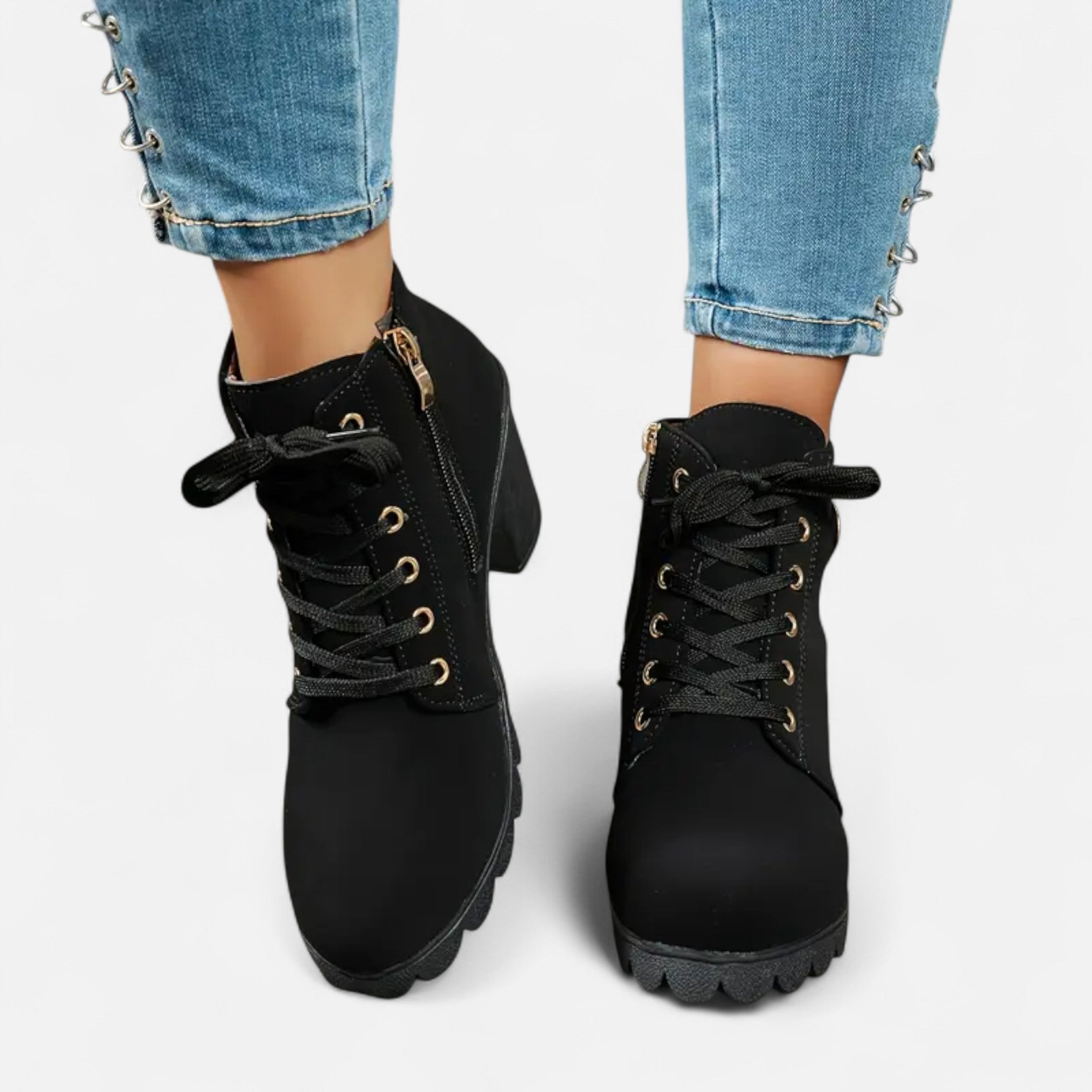 Eliaro Moda | Botines Cortos Mujer con Tacón de Bloque Elegante