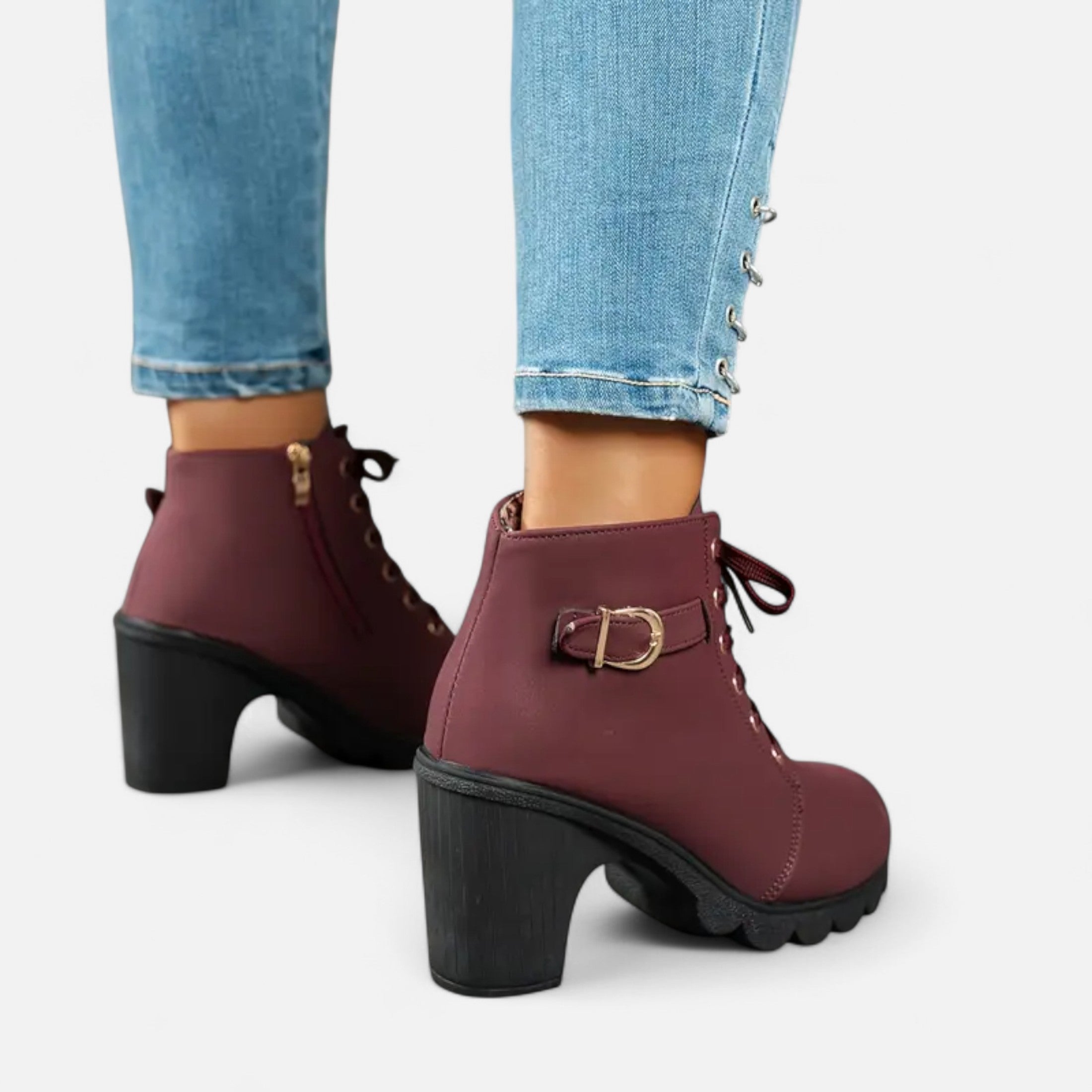 Eliaro Moda | Botines Cortos Mujer con Tacón de Bloque Elegante
