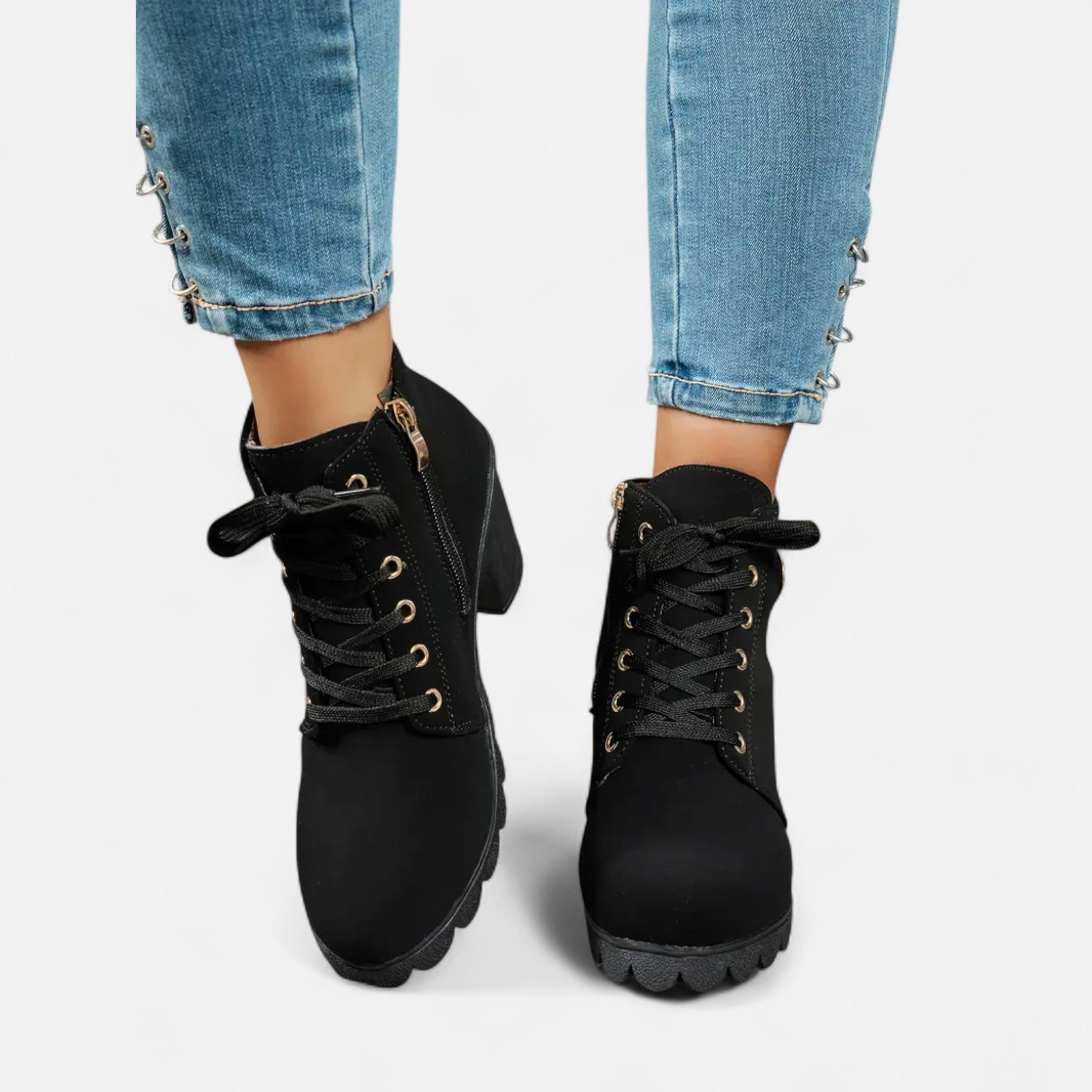 Eliaro Moda | Botines Cortos Mujer con Tacón de Bloque Elegante