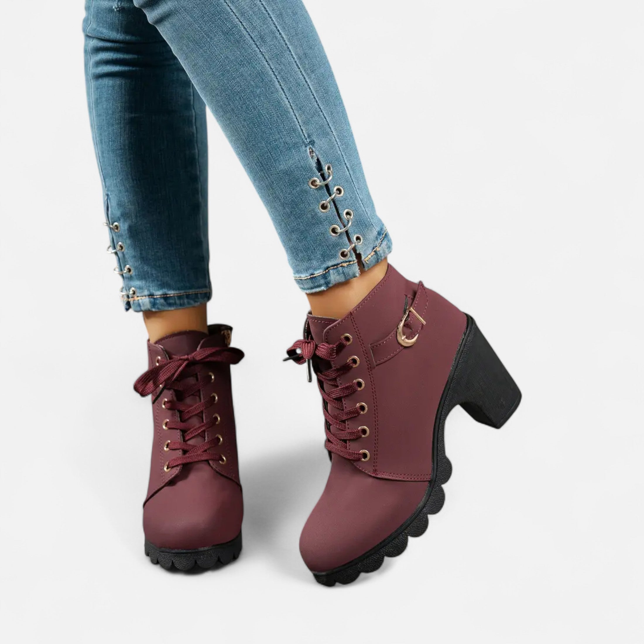Eliaro Moda | Botines Cortos Mujer con Tacón de Bloque Elegante