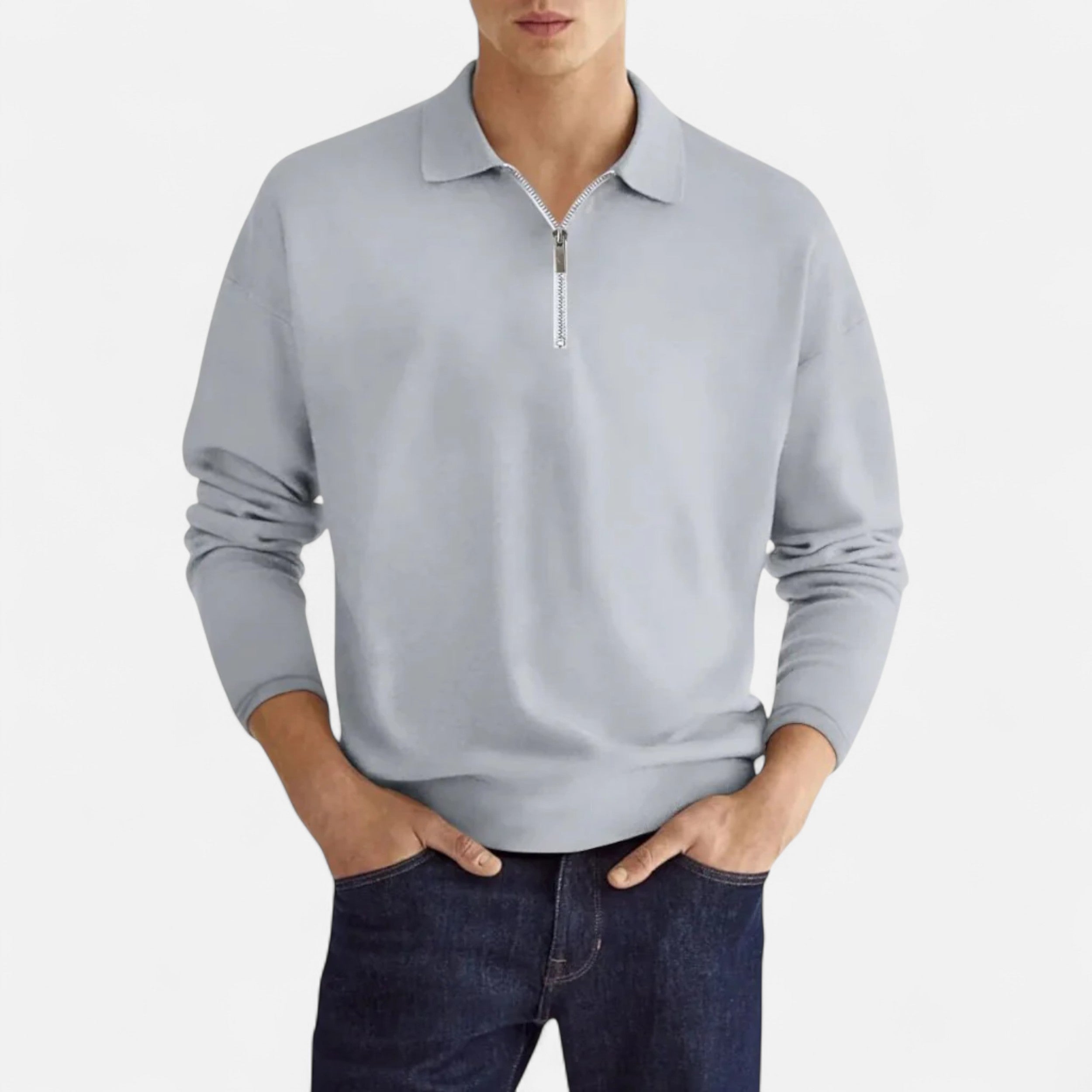 Eliaro Moda | Polo Hombre Manga Larga Cremallera Estilo Clásico