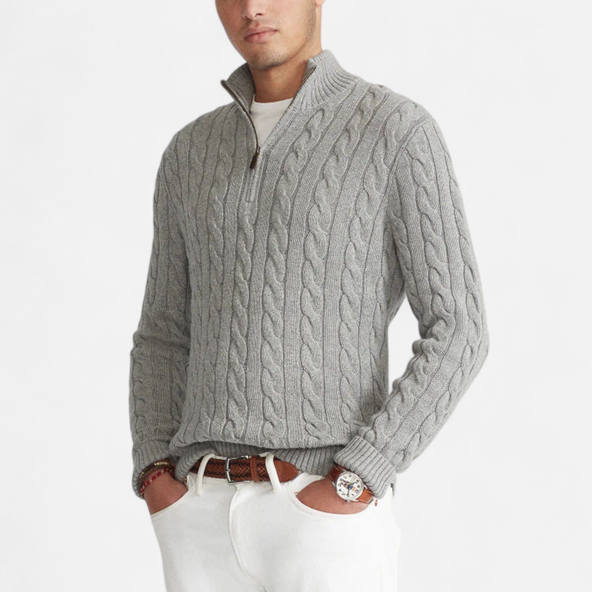 Eliaro Moda | Jersey Half-Zip Hombre Cuello Alto Estilo Clásico