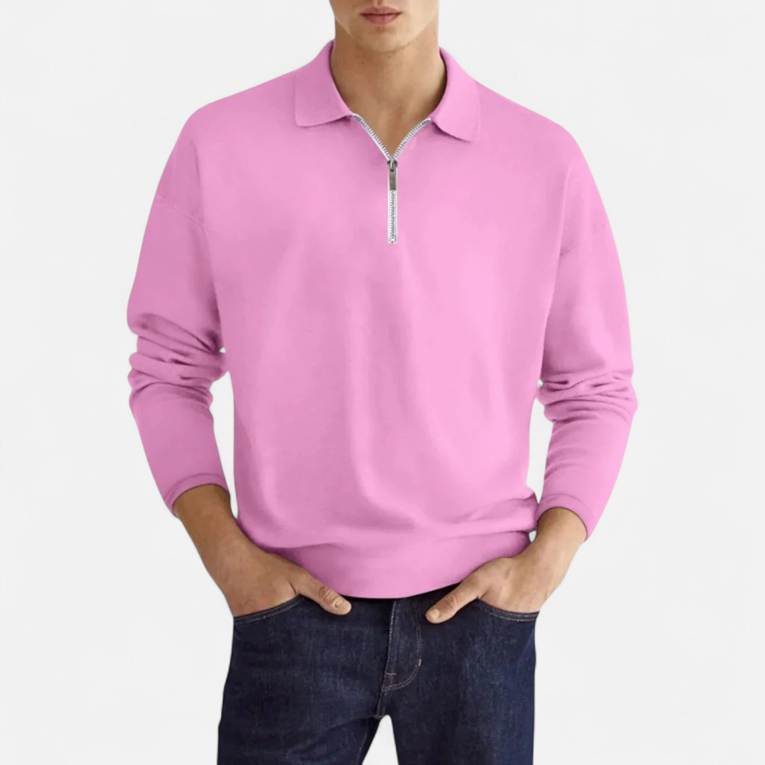 Eliaro Moda | Polo Hombre Manga Larga Cremallera Estilo Clásico