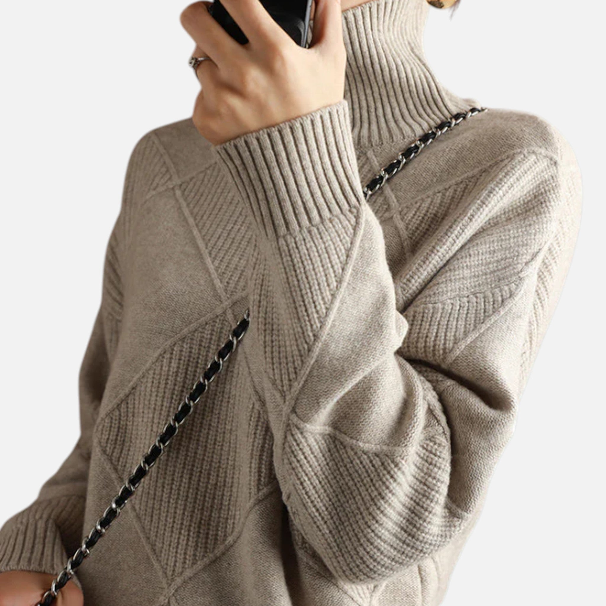 Eliaro Moda | Suéter Mujer Cachemira Cuello Alto Envolvente