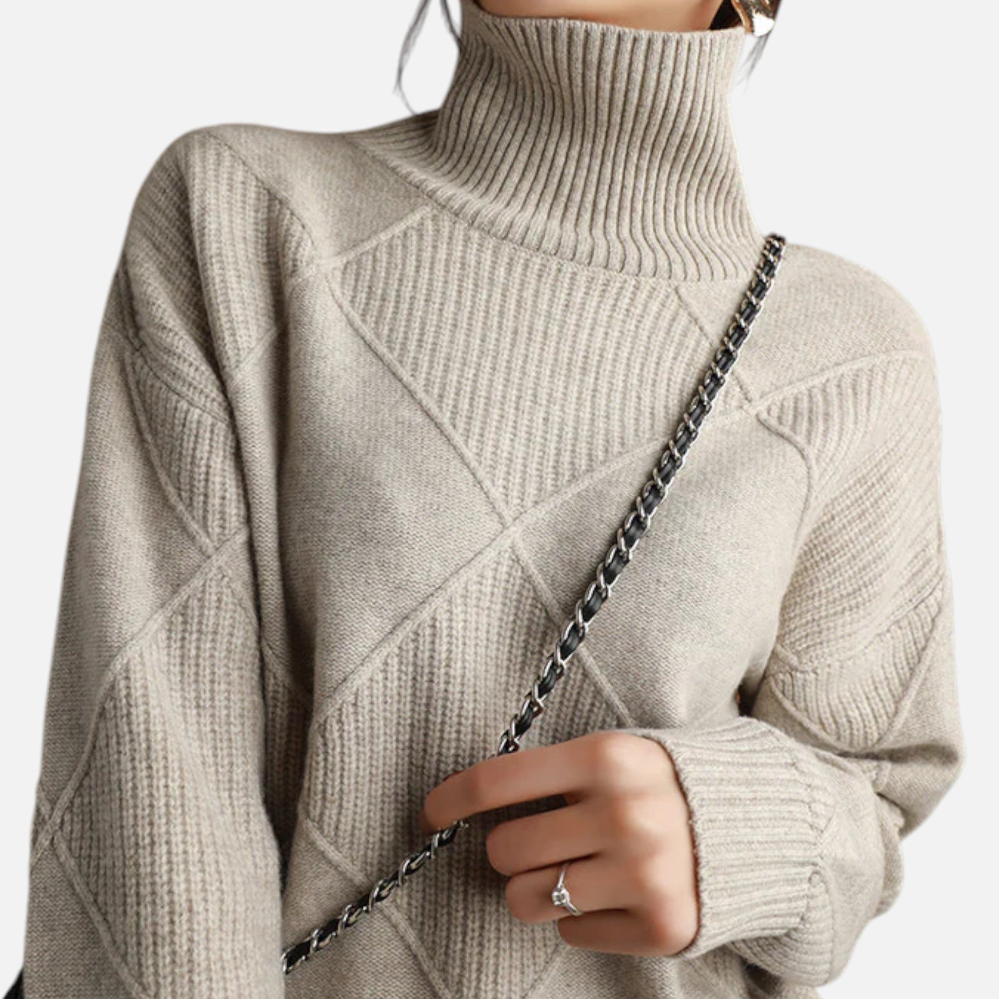 Eliaro Moda | Suéter Mujer Cachemira Cuello Alto Envolvente