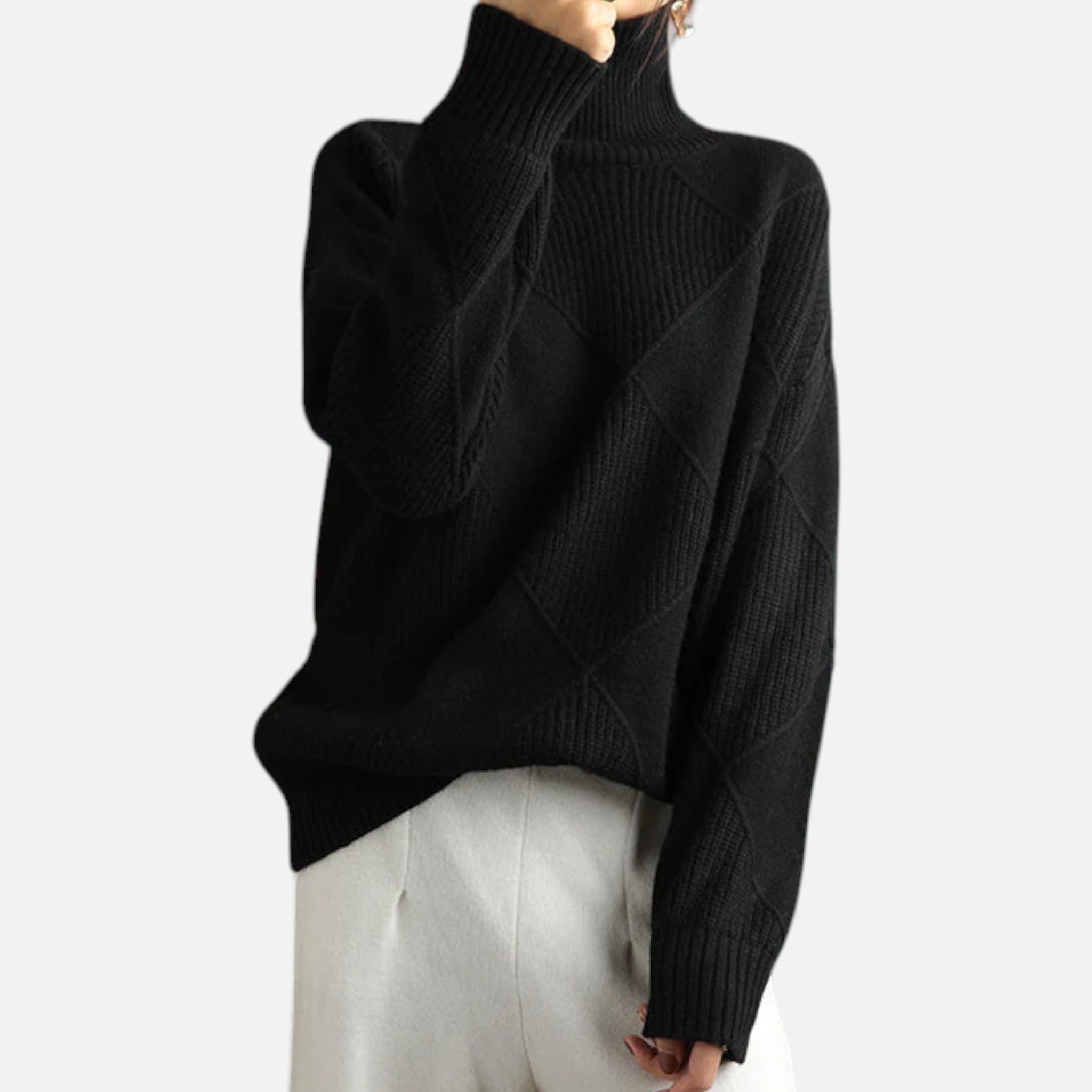 Eliaro Moda | Suéter Mujer Cachemira Cuello Alto Envolvente