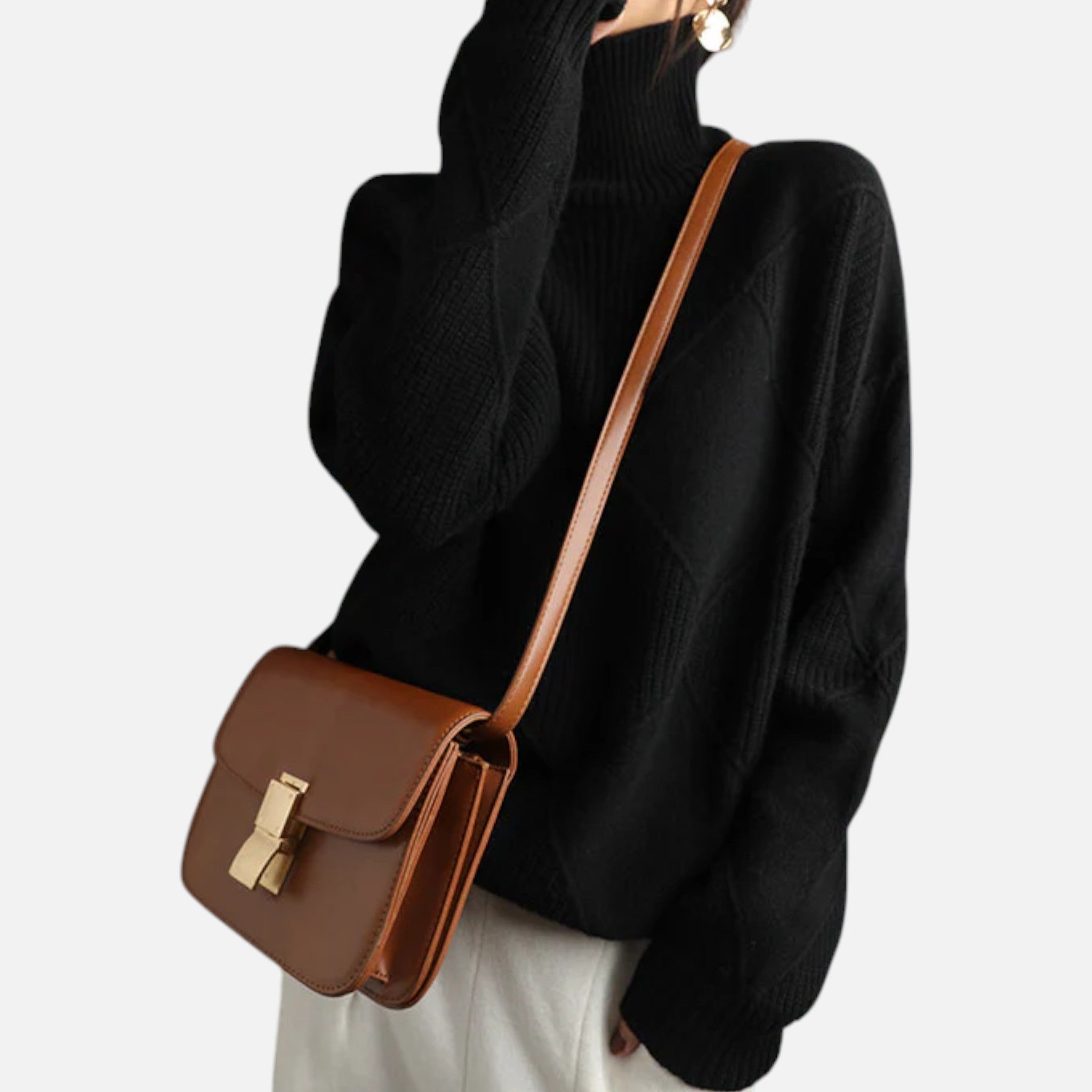 Eliaro Moda | Suéter Mujer Cachemira Cuello Alto Envolvente