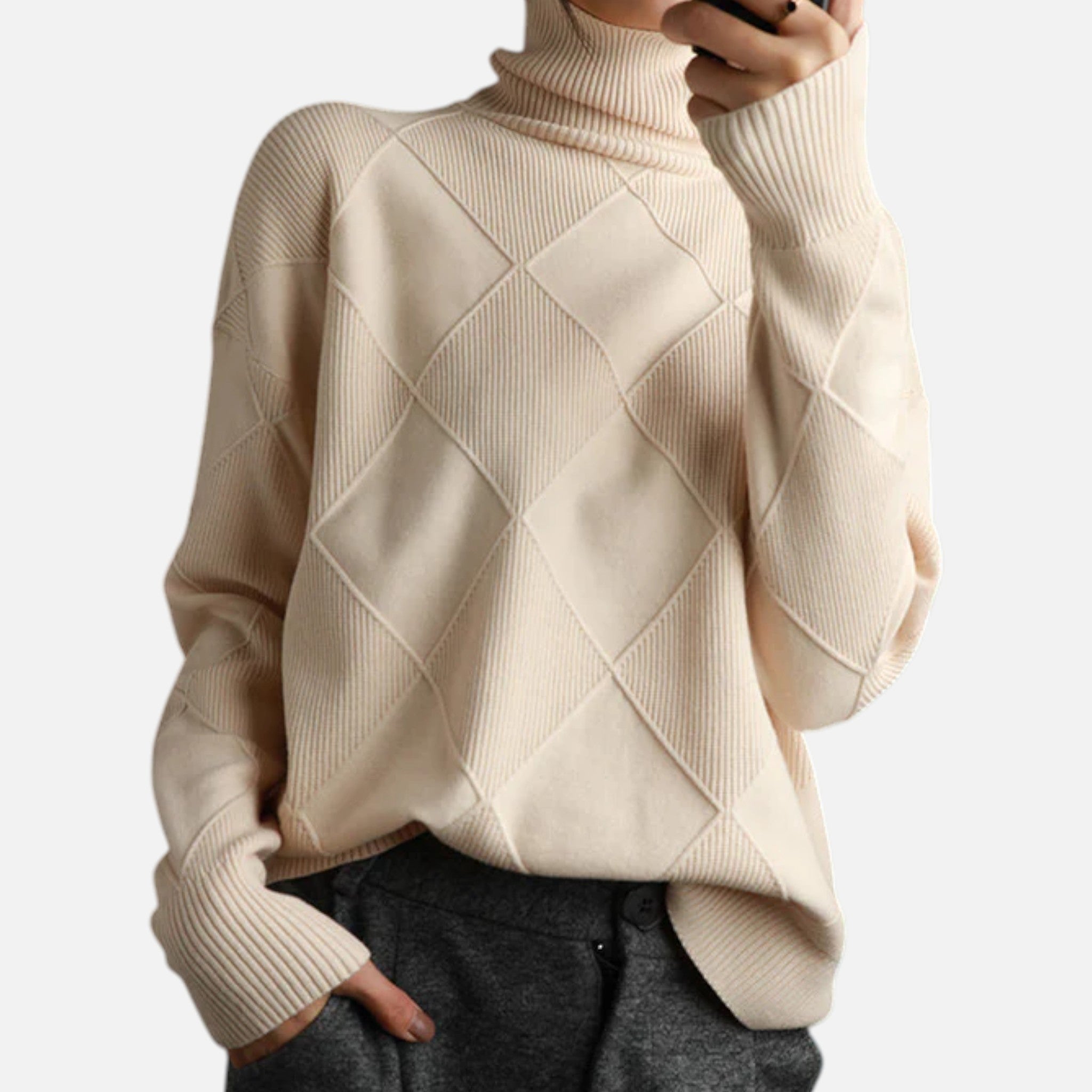 Eliaro Moda | Suéter Mujer Cachemira Cuello Alto Envolvente