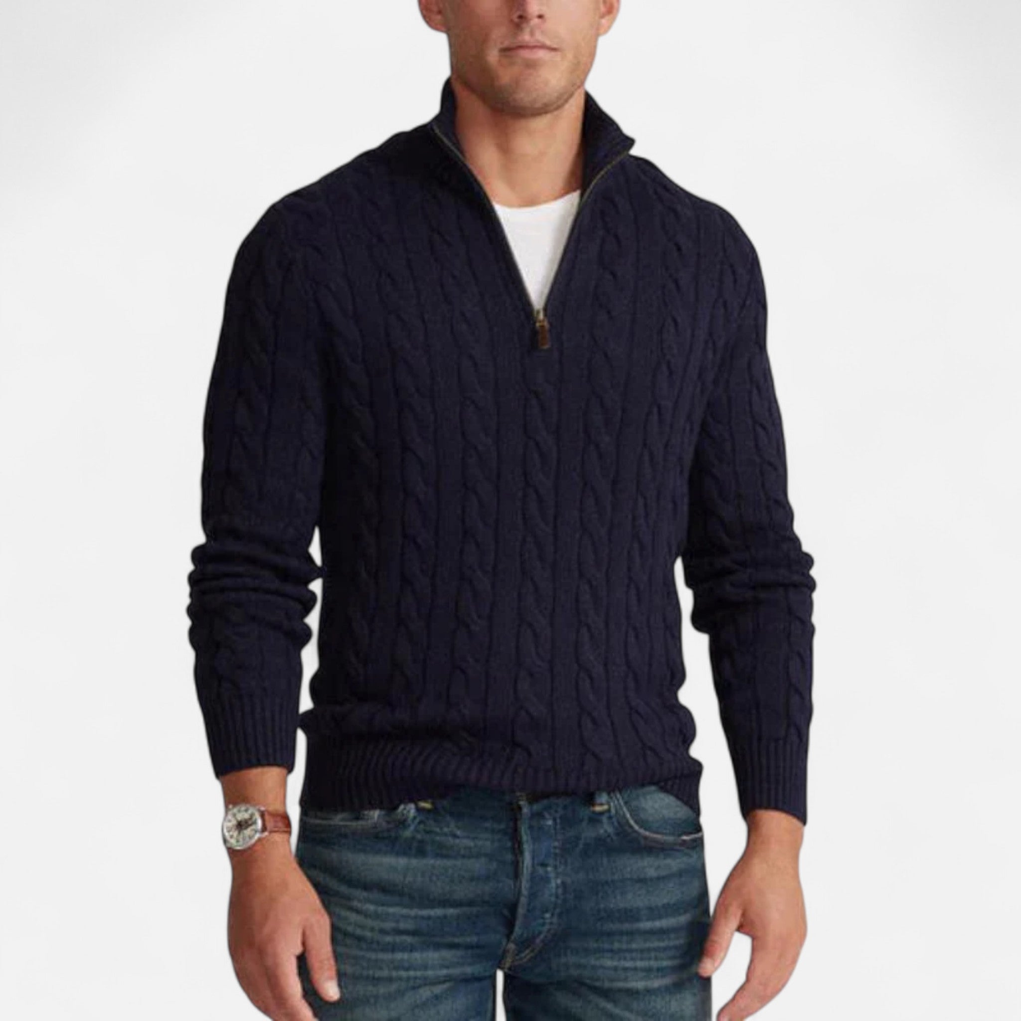 Eliaro Moda | Jersey Half-Zip Hombre Cuello Alto Estilo Clásico