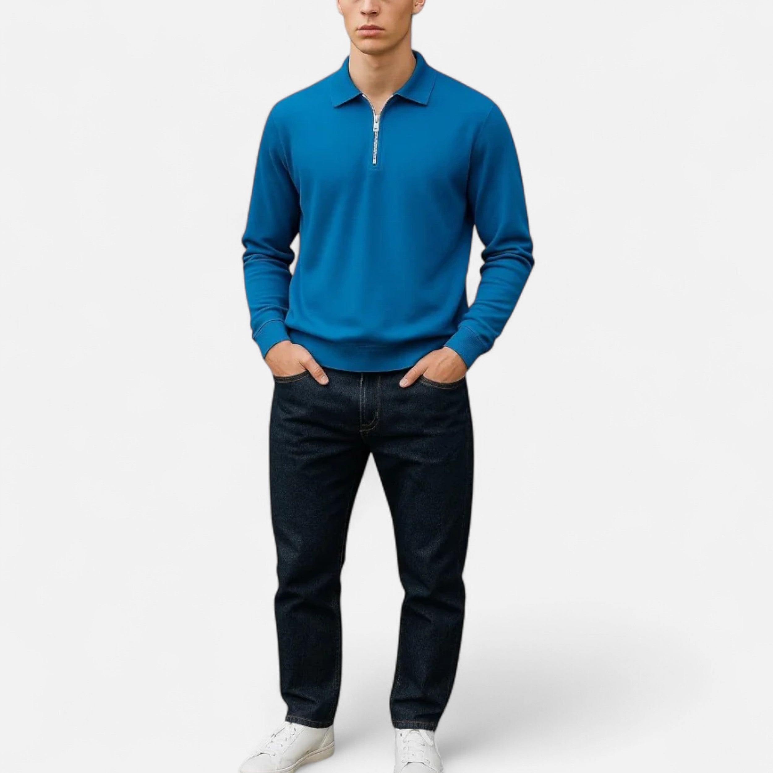Eliaro Moda | Polo Hombre Manga Larga Cremallera Estilo Clásico