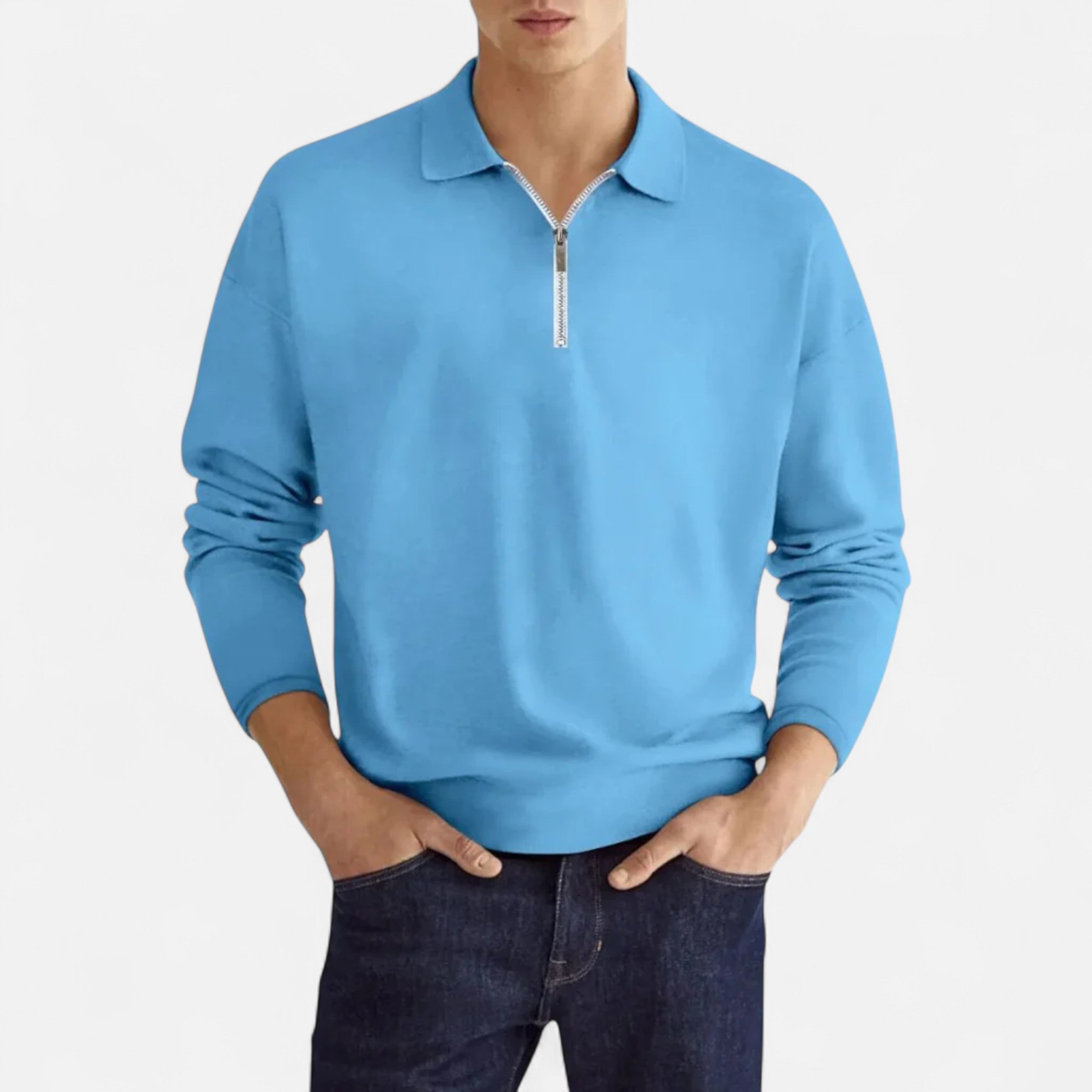 Eliaro Moda | Polo Hombre Manga Larga Cremallera Estilo Clásico