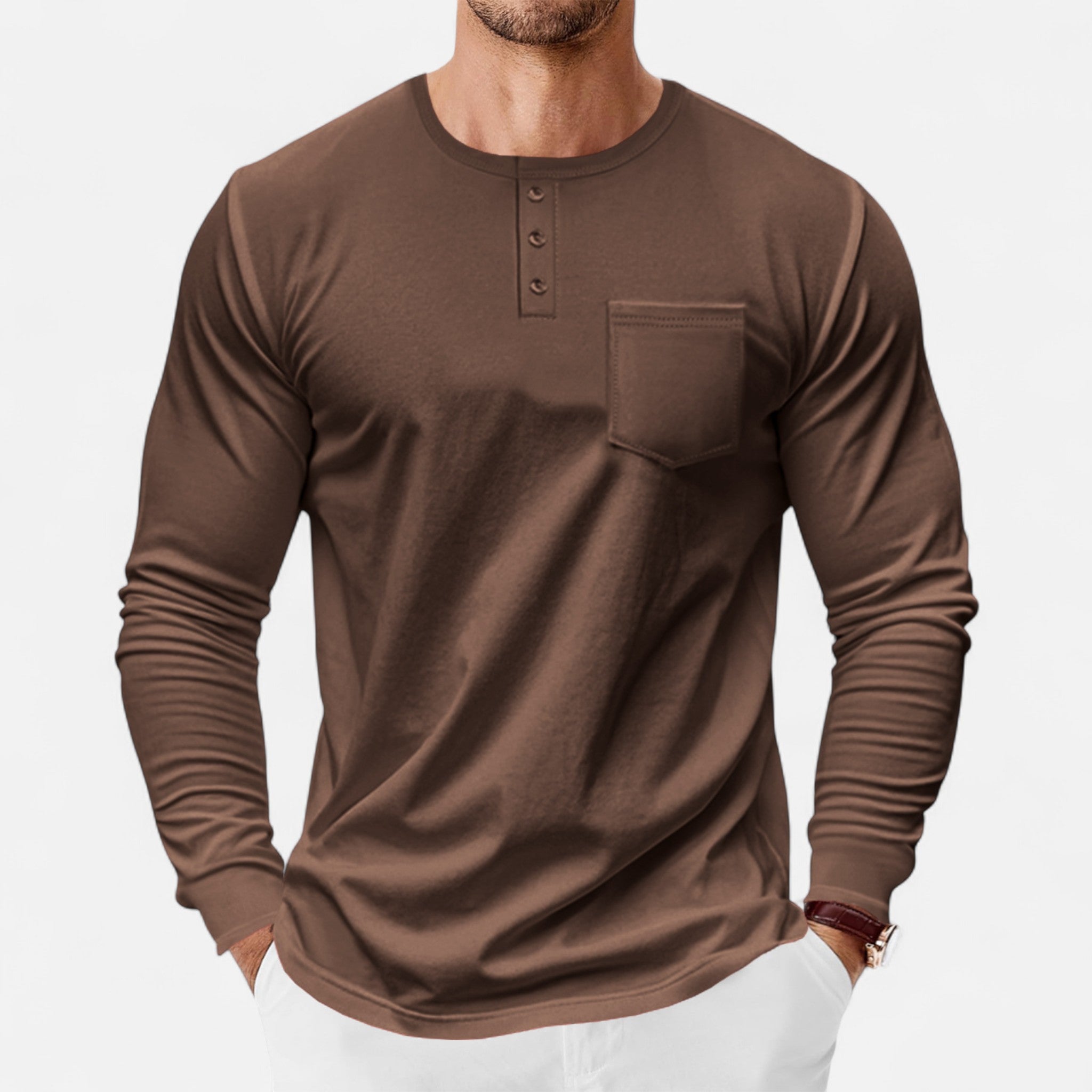 Eliaro Moda | Camisa Henley Hombre Manga Larga Estilo Riviera