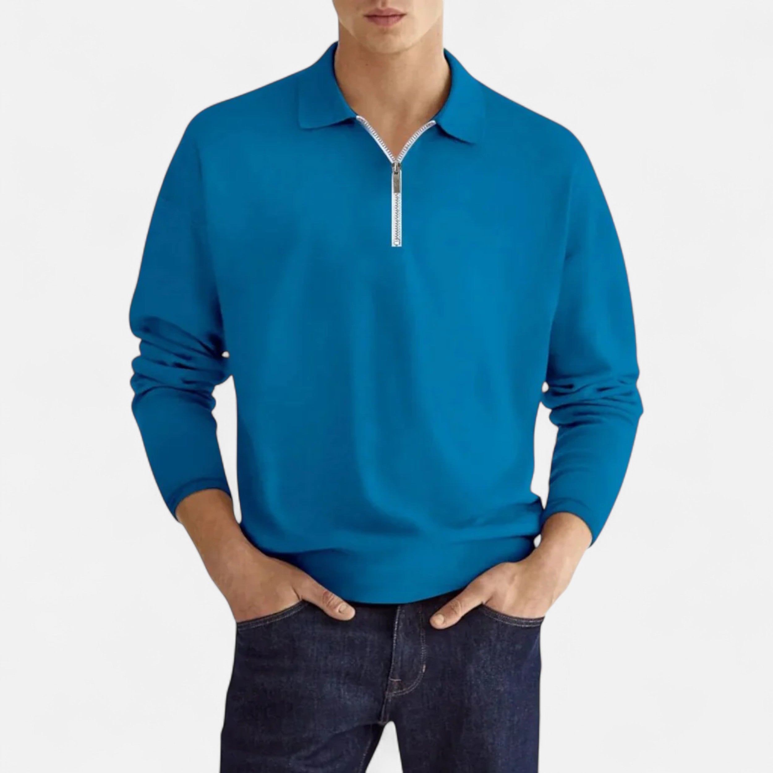 Eliaro Moda | Polo Hombre Manga Larga Cremallera Estilo Clásico