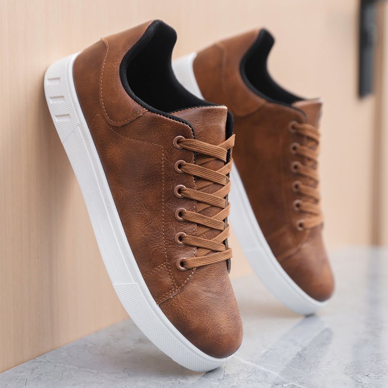 Zapatillas Urbanas de Cuero Sintético para Hombre Tenis Casuales con Cordones