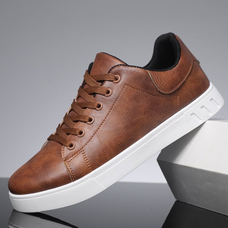 Zapatillas Urbanas de Cuero Sintético para Hombre Tenis Casuales con Cordones