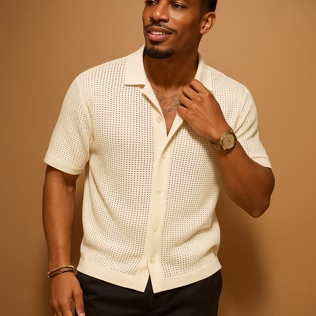Pánská košile s krátkým rukávem na knoflíky