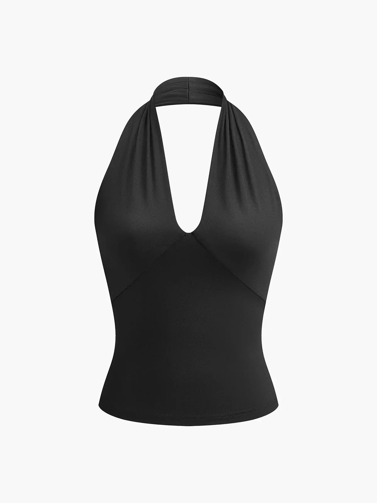Top s halter výstřihem pro ženy | překřížený výstřih do V pro každodenní nošení