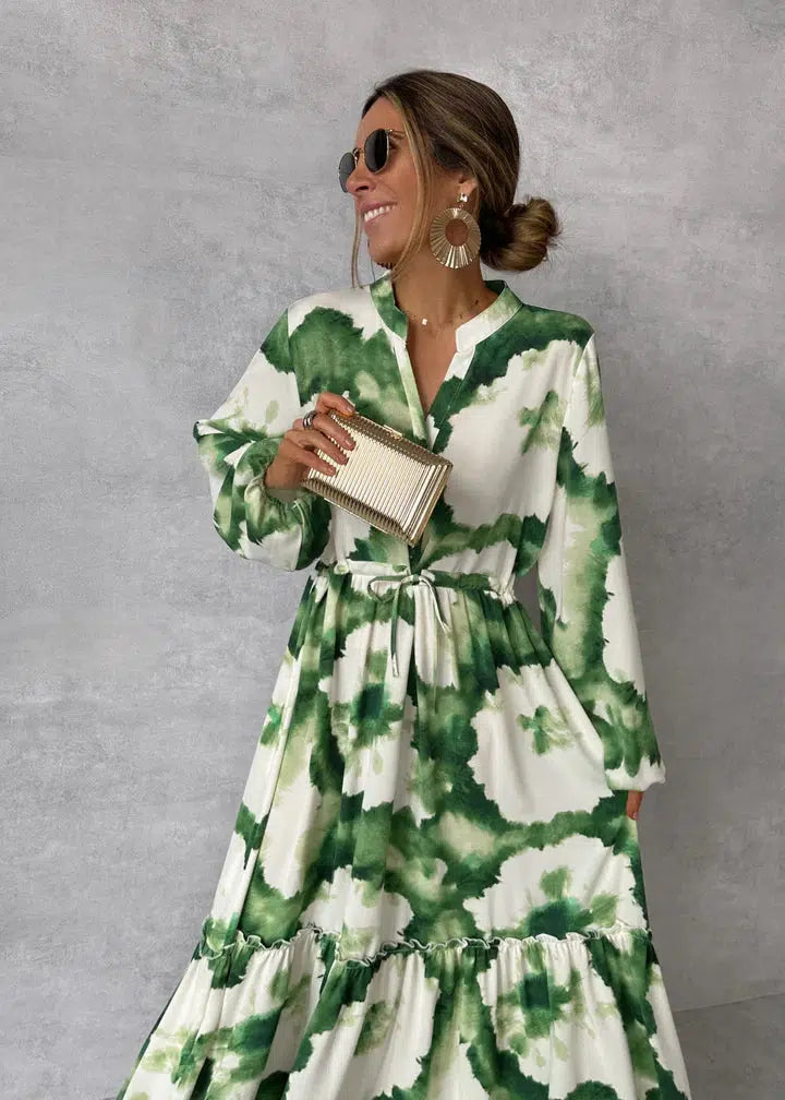 Long dress with bow | long-sleeve dress for events