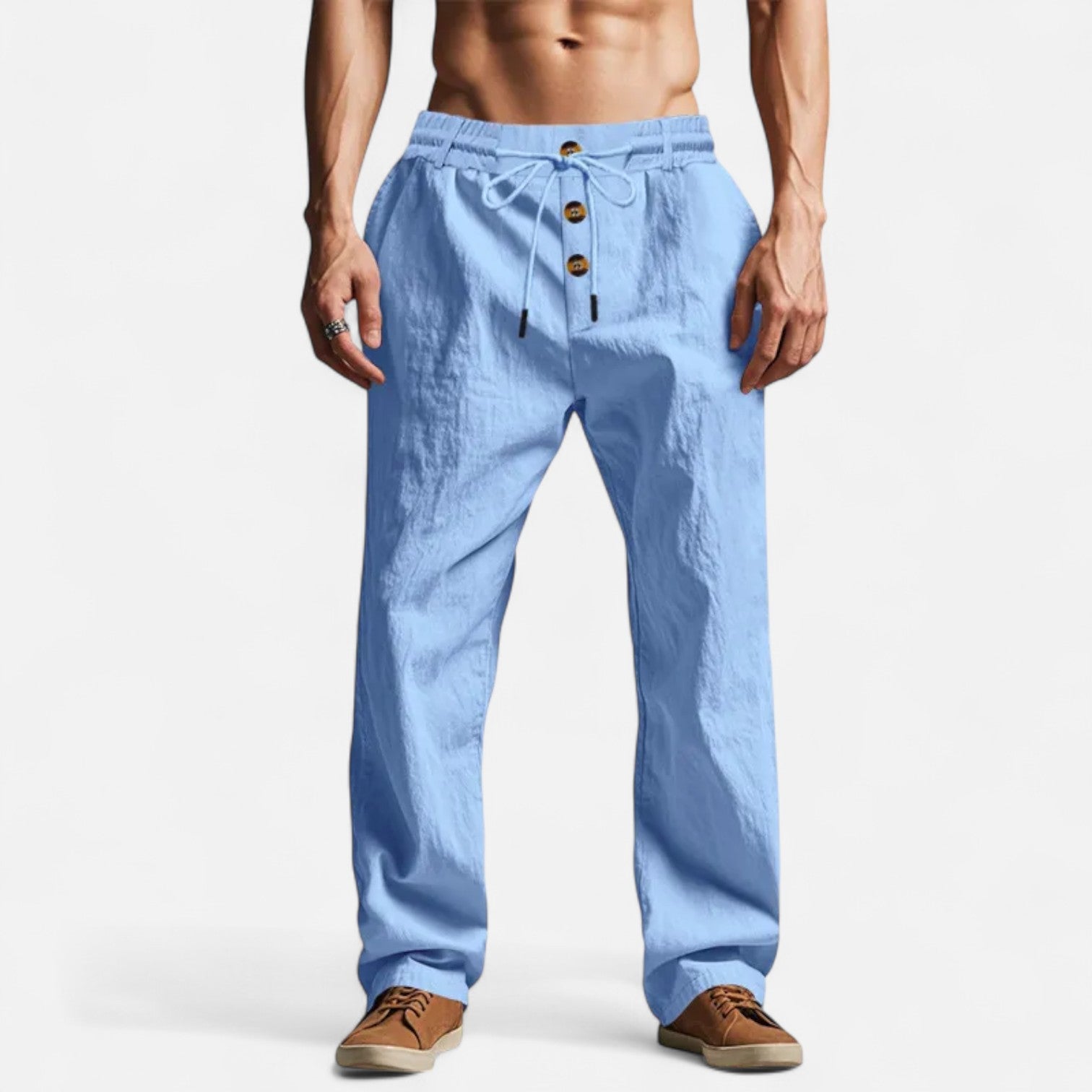 Eliaro Moda | Pantalones de Lino Deportivo para Hombre – Estilo Costero, Comodidad Atemporal