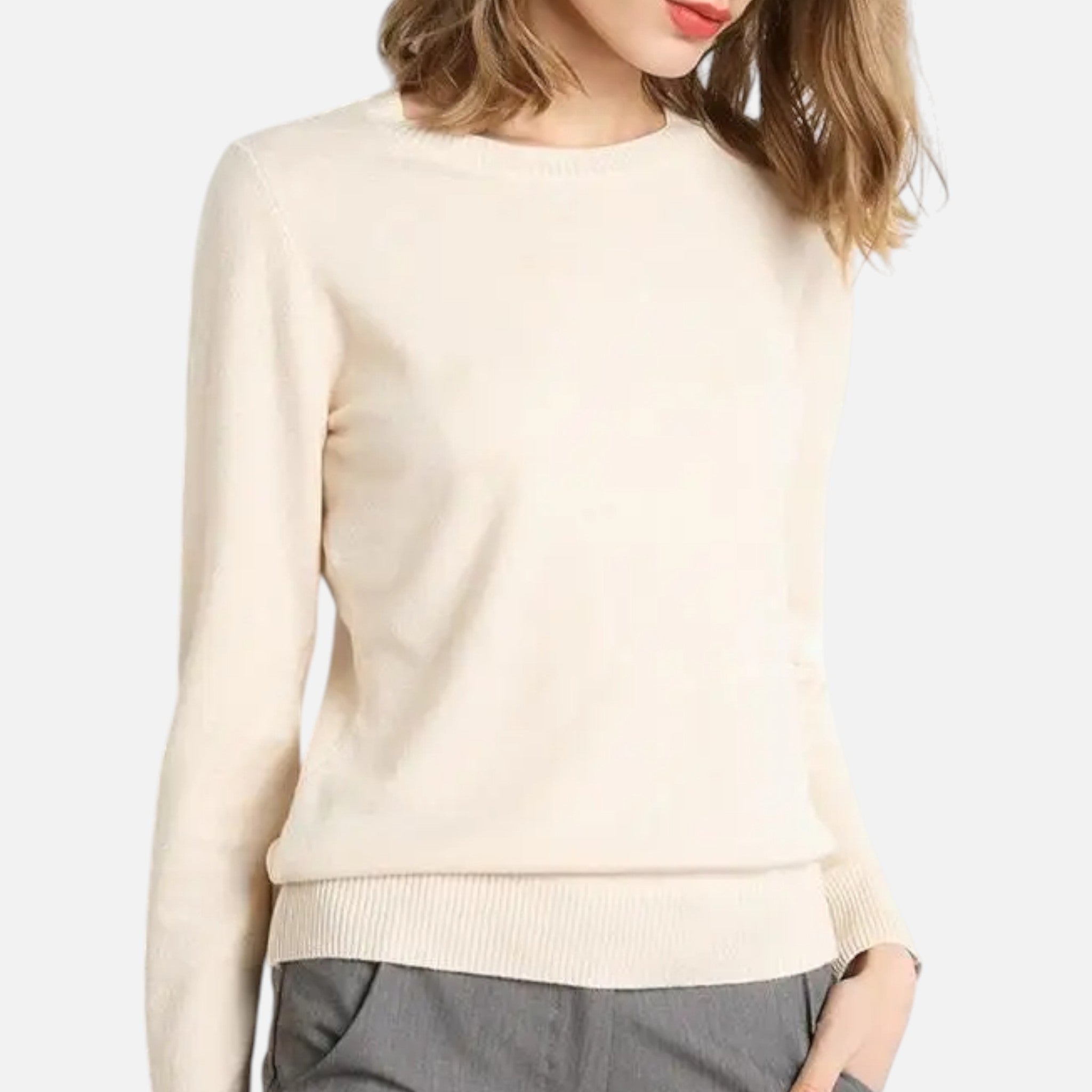 Eliaro Moda | Suéter Mujer Lana Merino Cuello Redondo Slim Fit