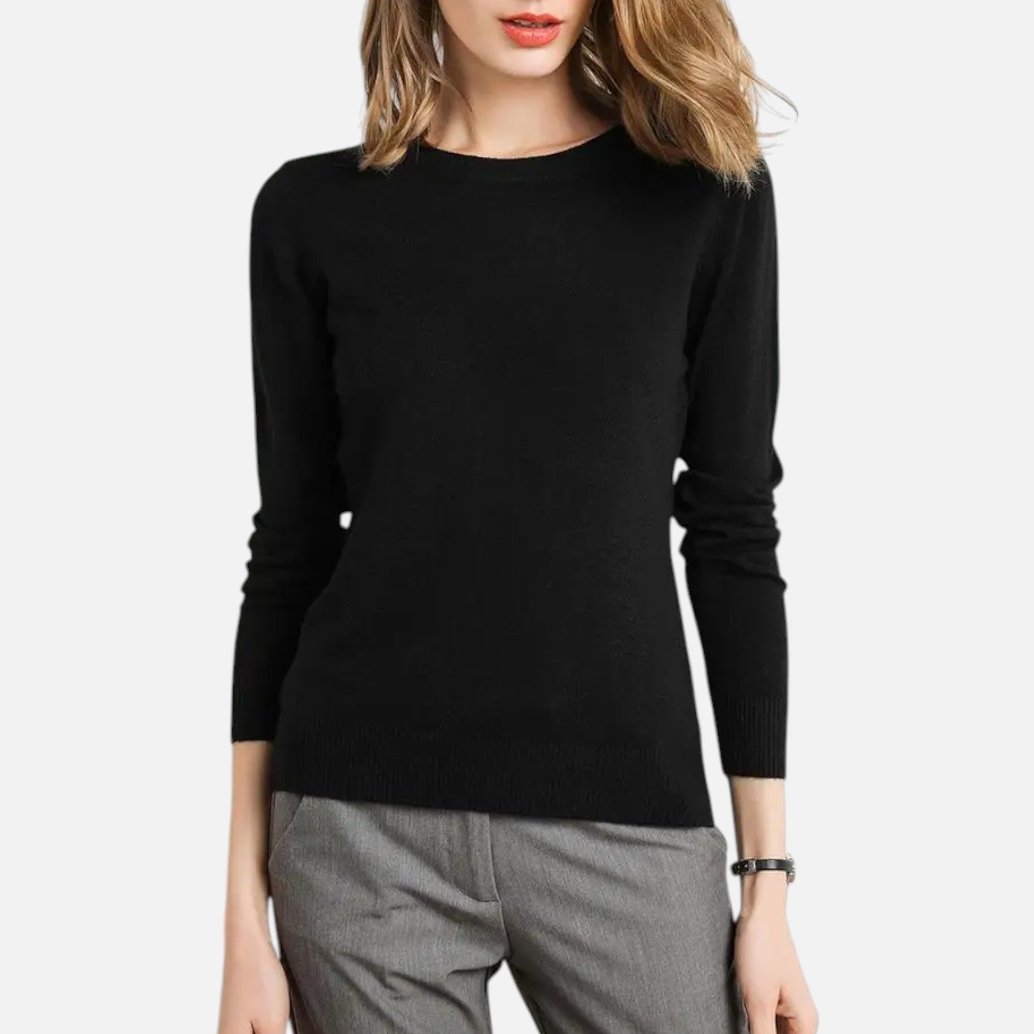 Eliaro Moda | Suéter Mujer Lana Merino Cuello Redondo Slim Fit