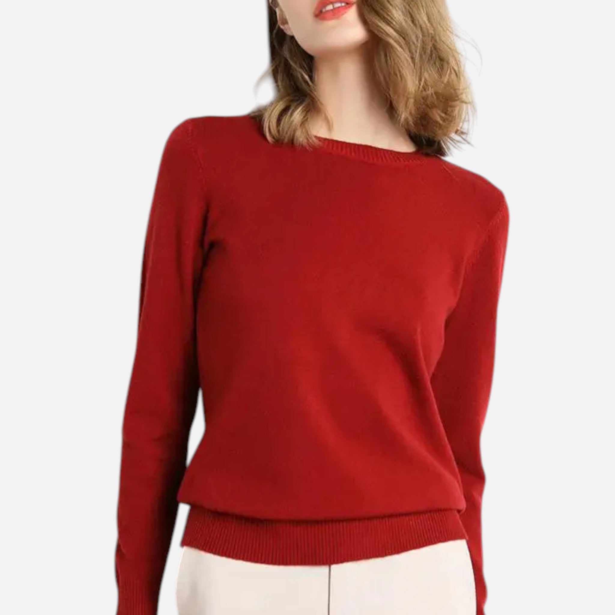 Eliaro Moda | Jersey Mujer Lana Merino Cuello Redondo Slim Fit