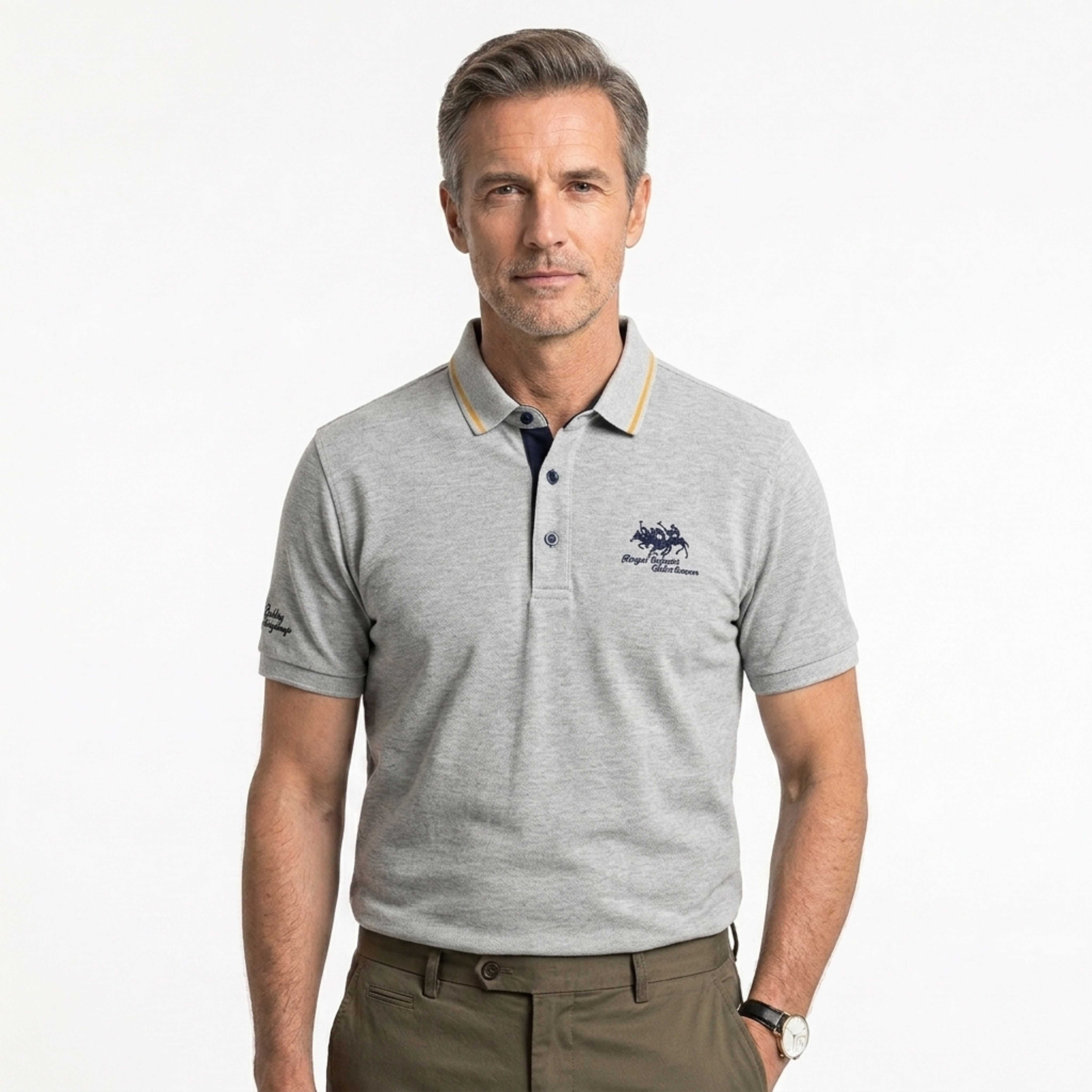 Polo à manches courtes homme — design brodé pour un usage quotidien
