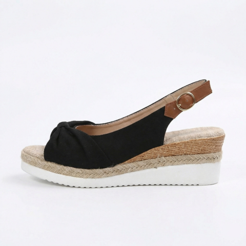 Sandales compensées pour femme — Plateforme confortable avec fermeture à boucle décontractée