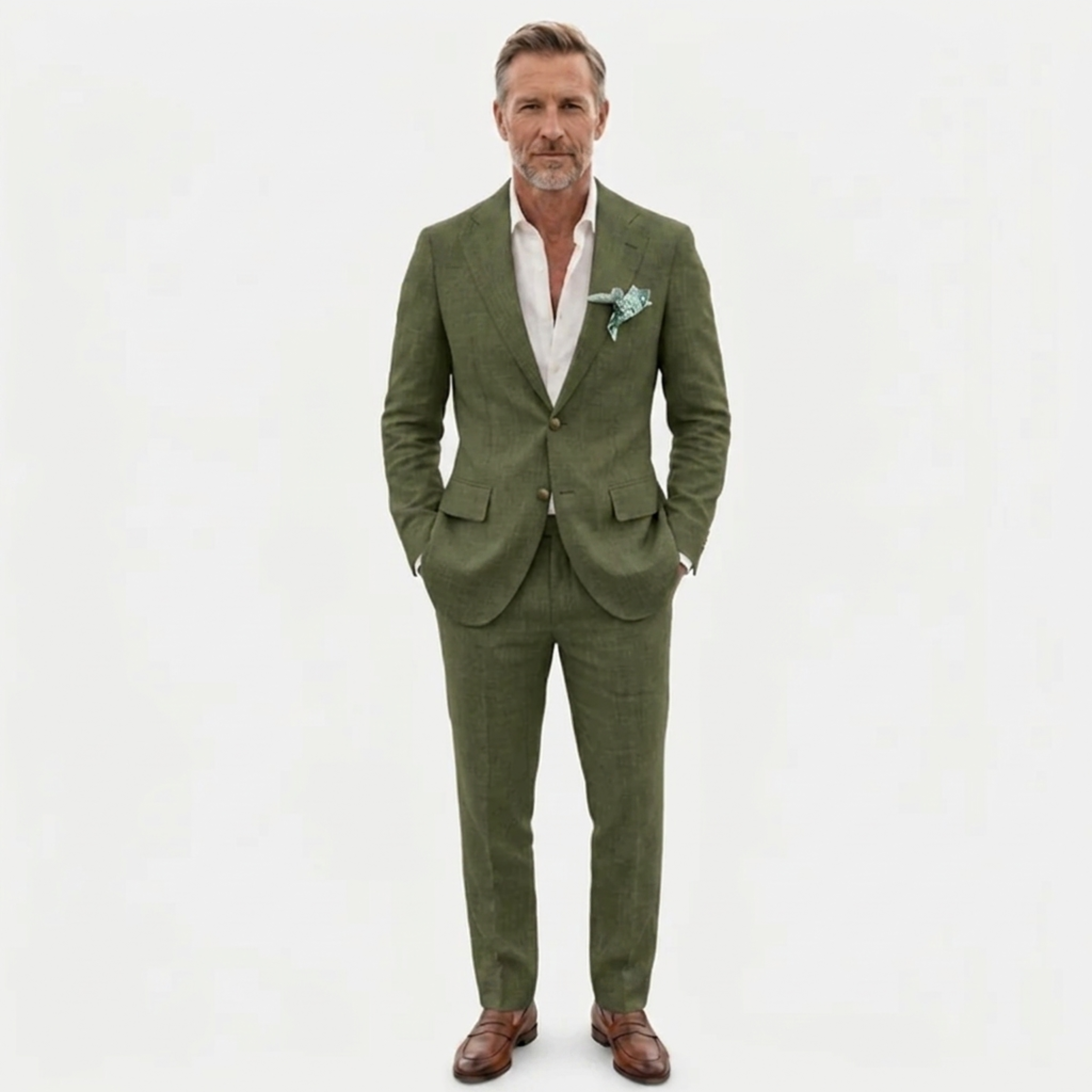 Costume en lin homme coupe slim | ensemble deux pièces formel pour mariages