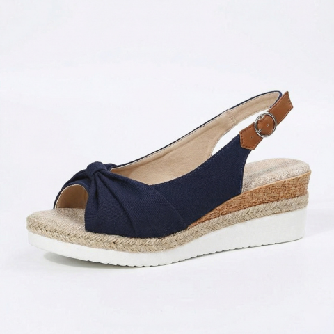 Sandales compensées pour femme — Plateforme confortable avec fermeture à boucle décontractée