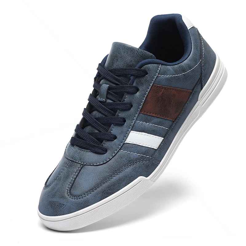 Sneakers casual da uomo con punta larga e suola piatta in gomma TPR