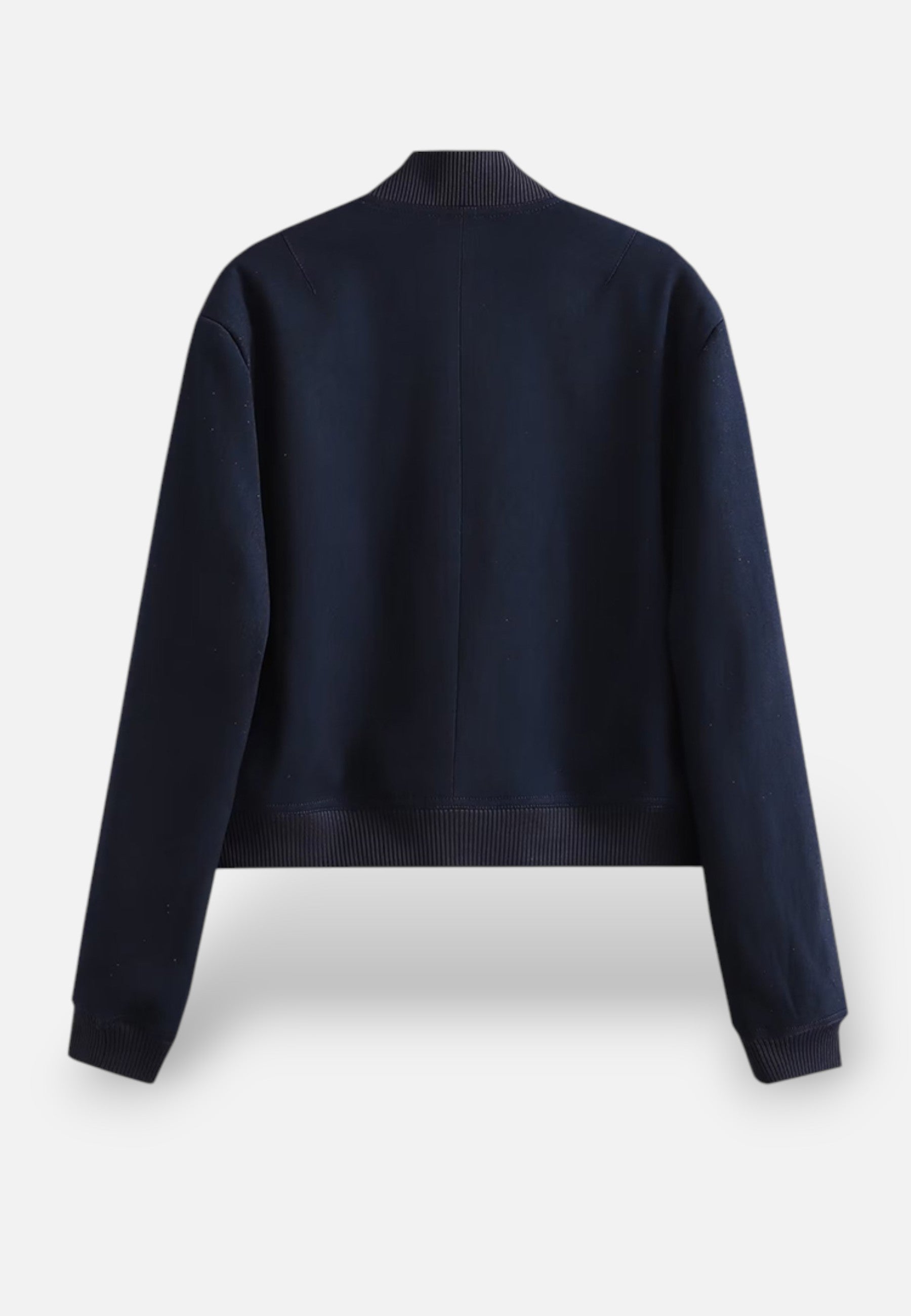 Jachetă bomber scurtă pentru femei cu închidere simplă și buzunare