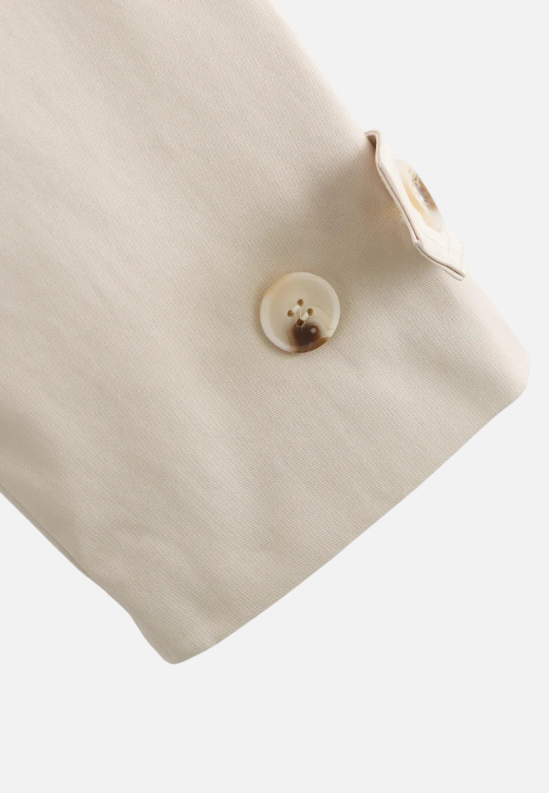 Krátká trenčkotová bunda z polyesteru s dvojitým zapínáním a páskem pro ženy