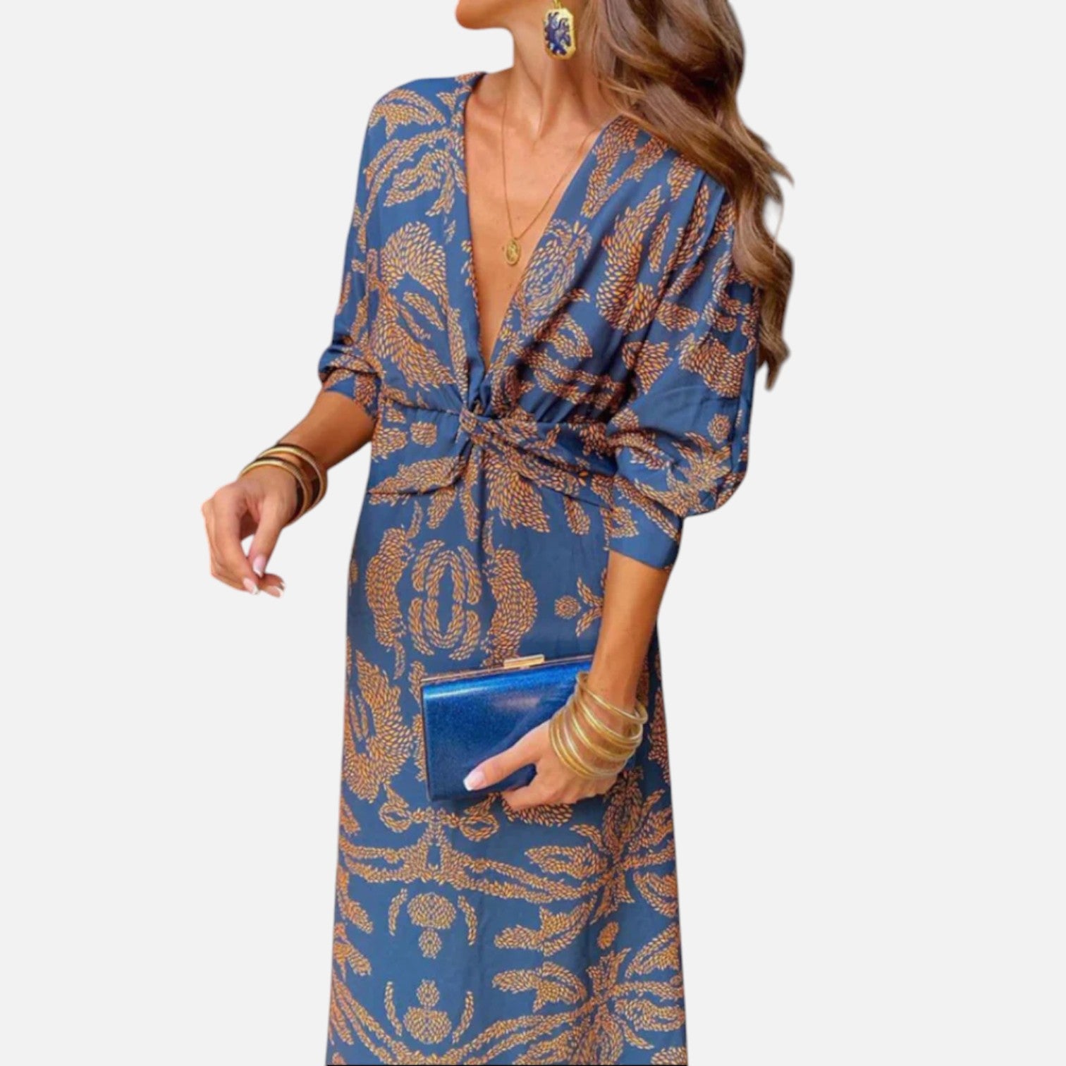 Eliaro Moda | Vestido Midi Elegante de Manga Larga para Mujer – Sofisticación Atemporal, Estilo Refinado