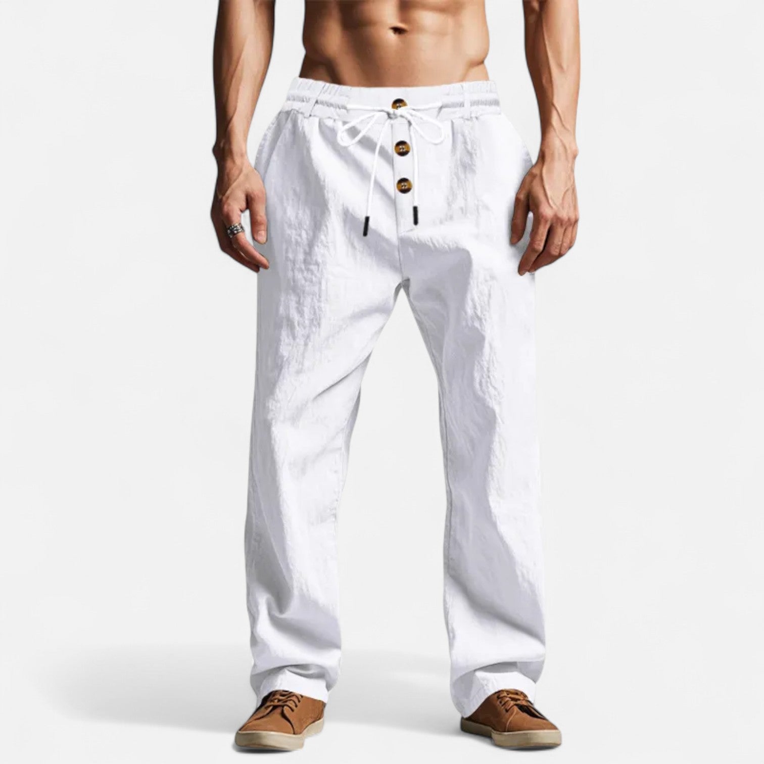 Eliaro Moda | Pantalones de Lino Deportivo para Hombre – Estilo Costero, Comodidad Atemporal