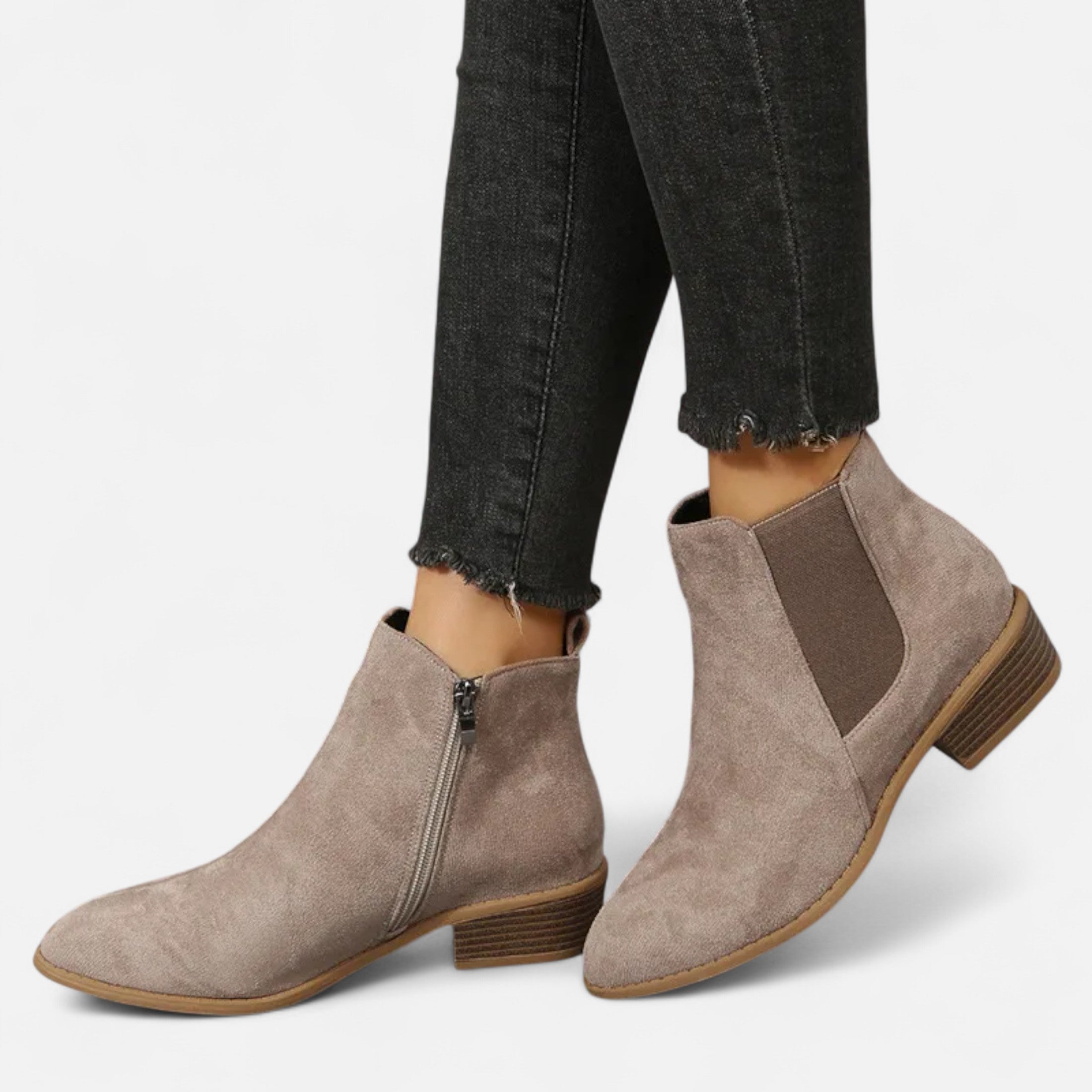 Eliaro Moda | Botines Chelsea Tacón Medio Mujer en Gamuza