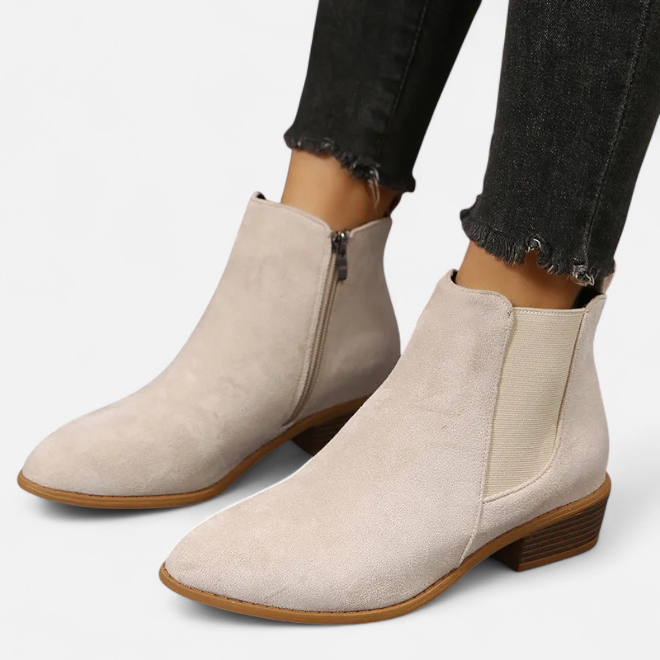 Eliaro Moda | Botines Chelsea Tacón Medio Mujer en Gamuza