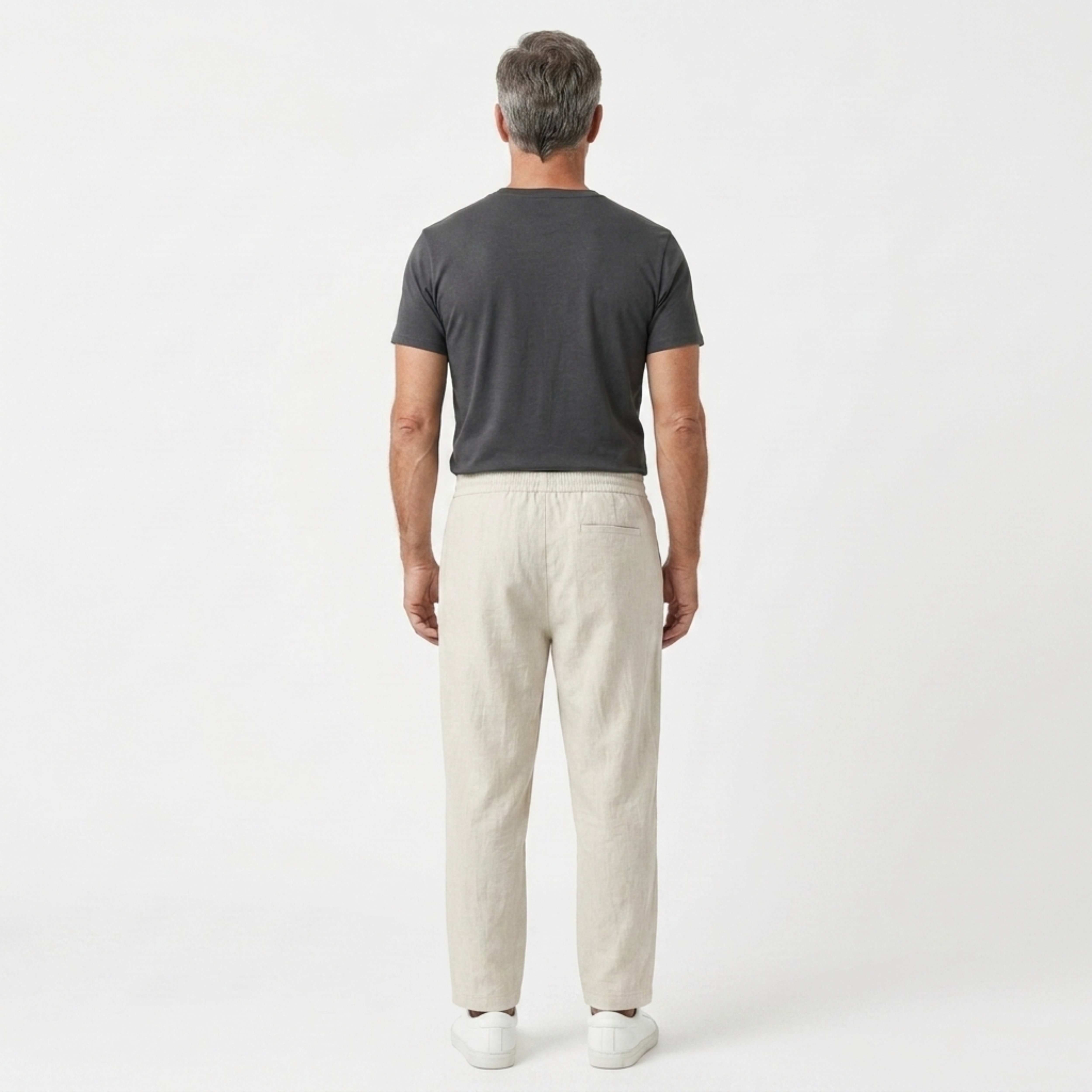 Pantalon en lin homme — coupe fuselée avec taille élastique