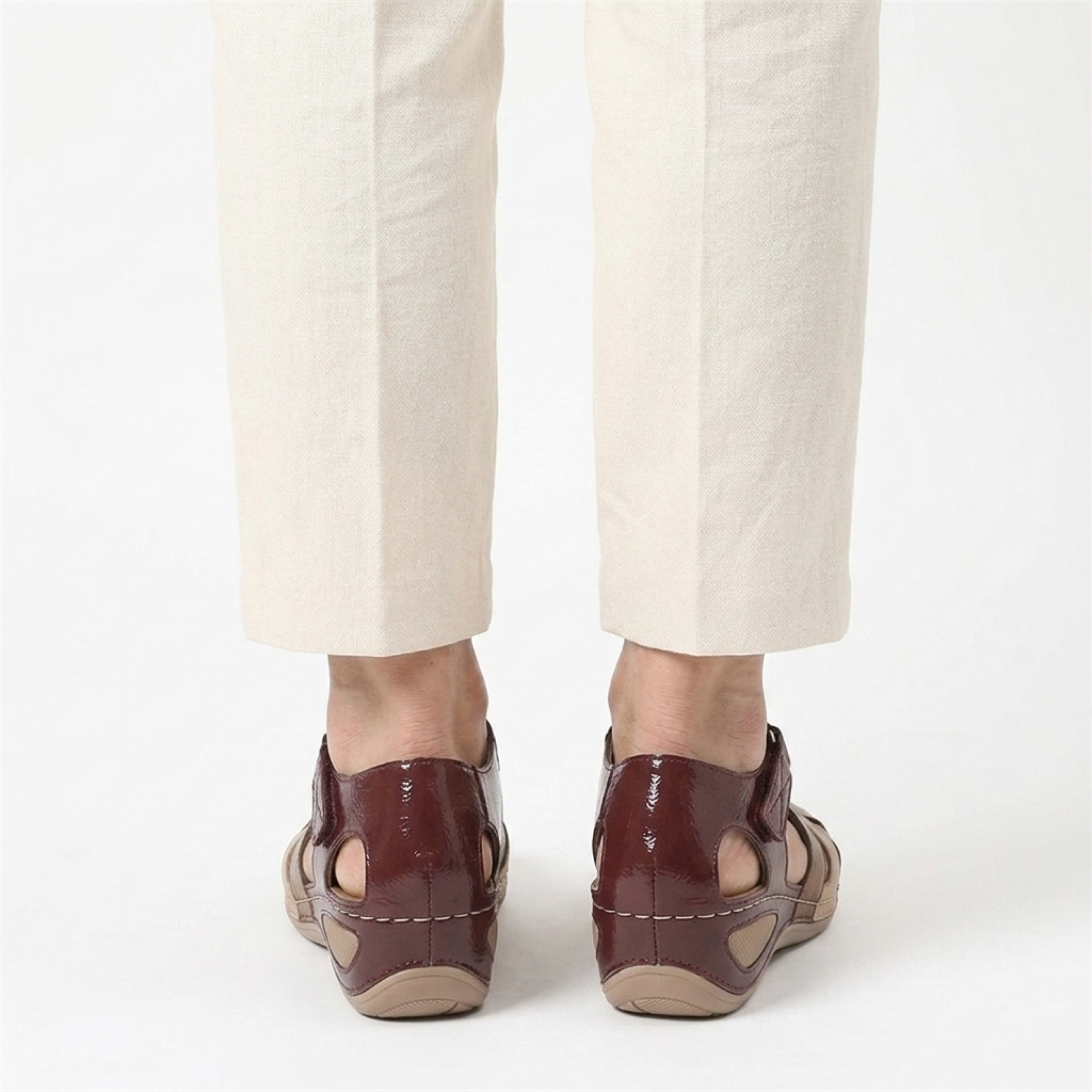 Sandales en cuir pour femme — brides entrelacées pour un usage quotidien