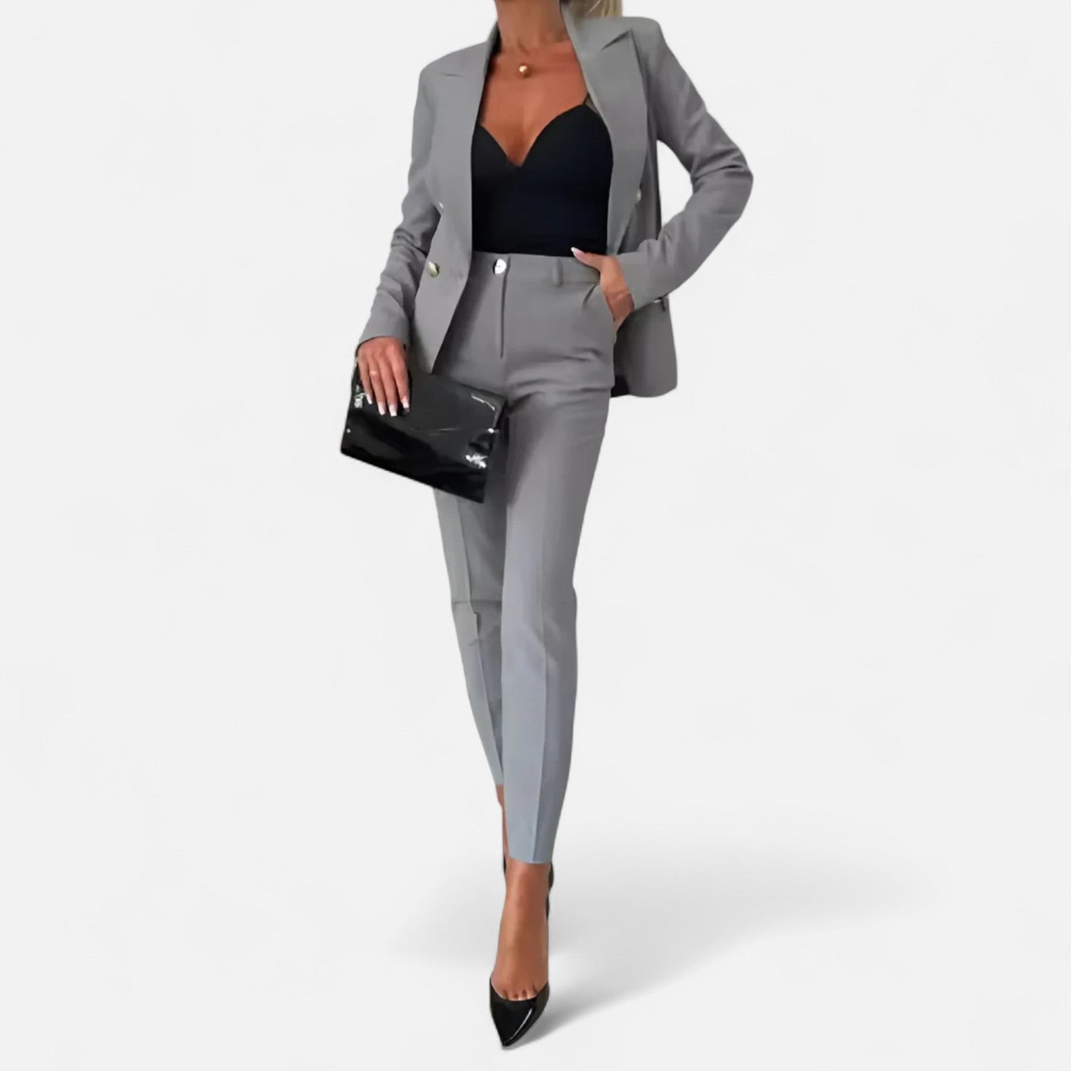 Eliaro Moda | Traje Cruzado para Mujer – Sastrería Sofisticada con Corte Entallado y Presencia Atemporal