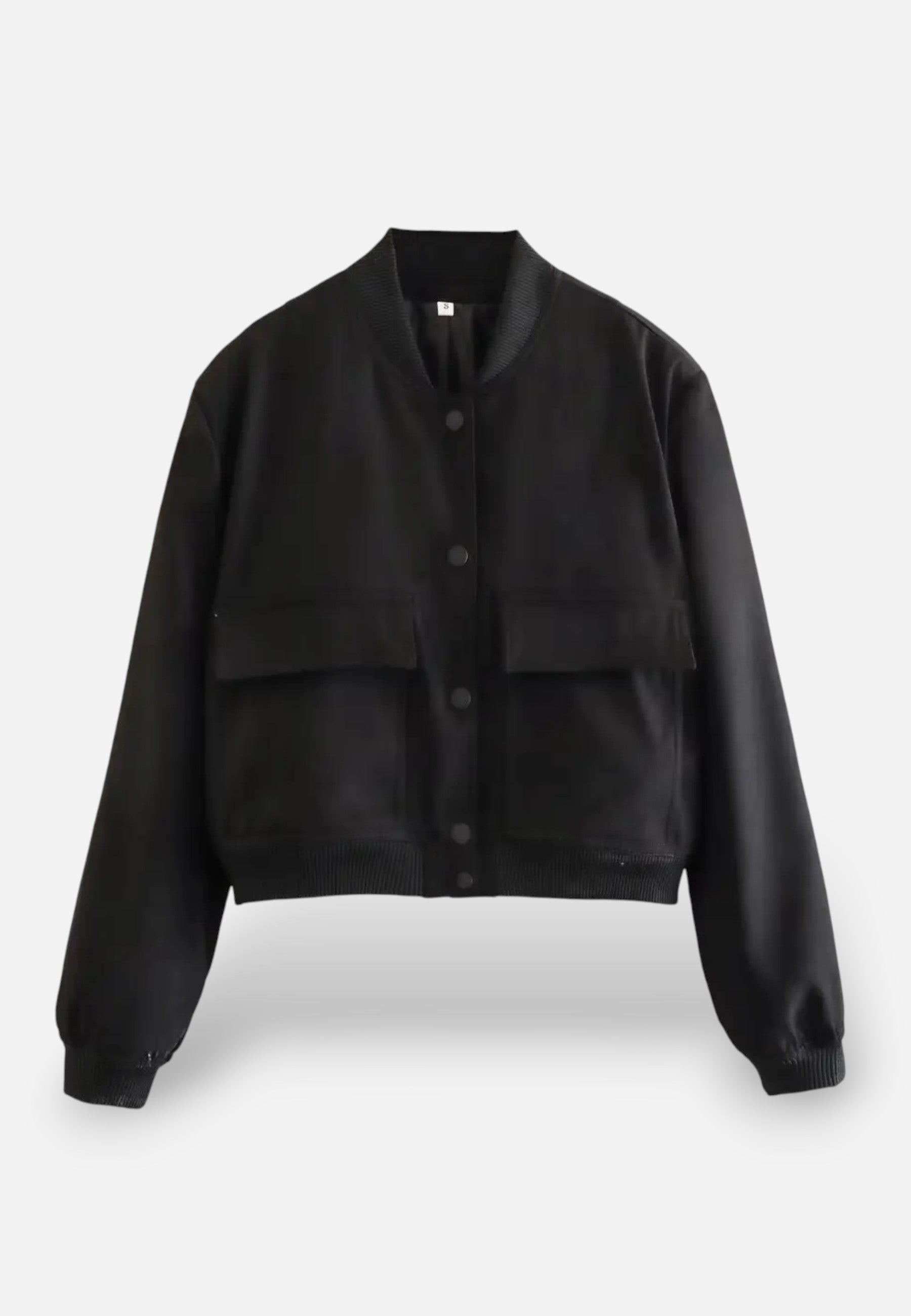 Giacca bomber corta da donna con chiusura semplice e tasche