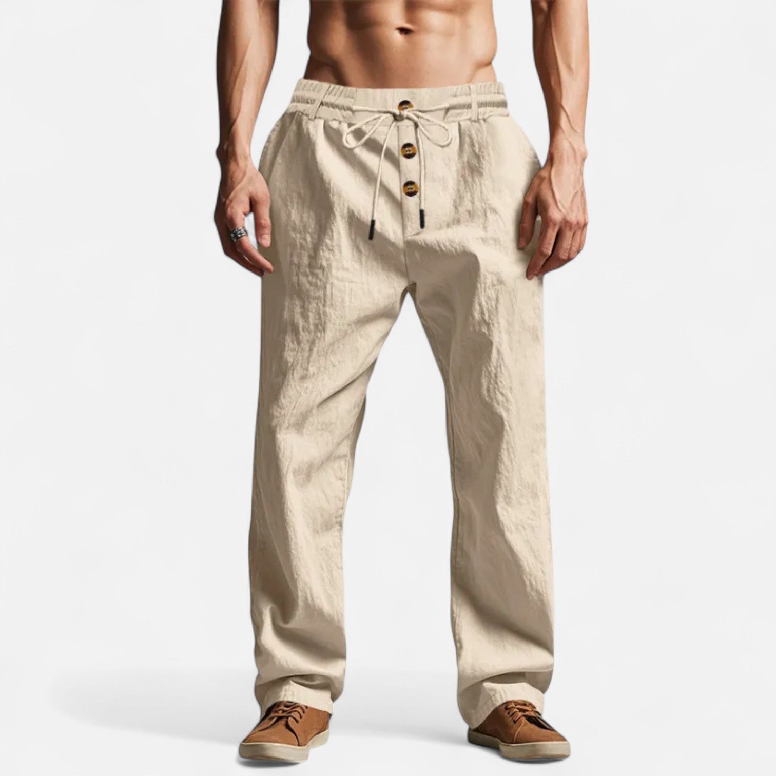 Eliaro Moda | Pantalones de Lino Deportivo para Hombre – Estilo Costero, Comodidad Atemporal