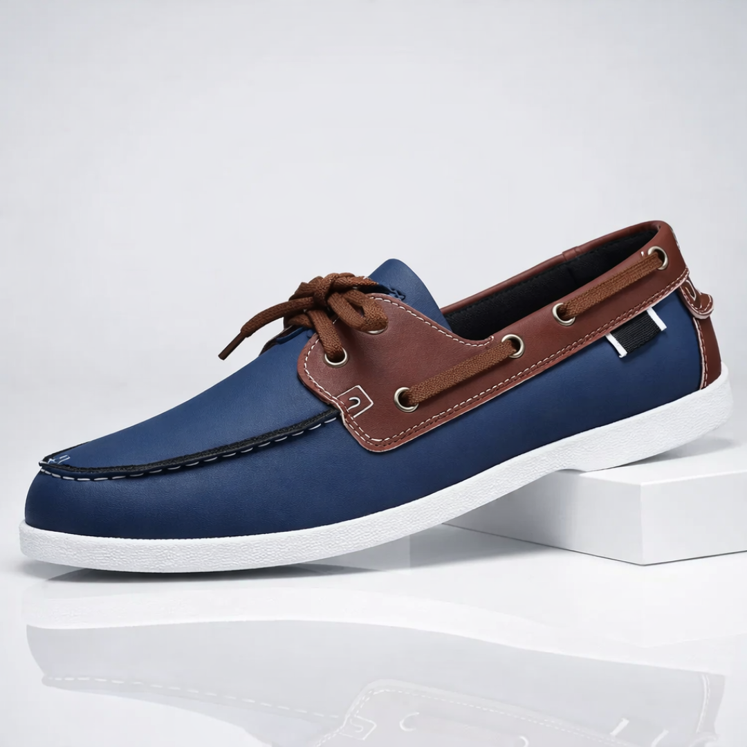 Mocassini Slip-On da Uomo in Tela con Suola in Gomma e Punta Tonda