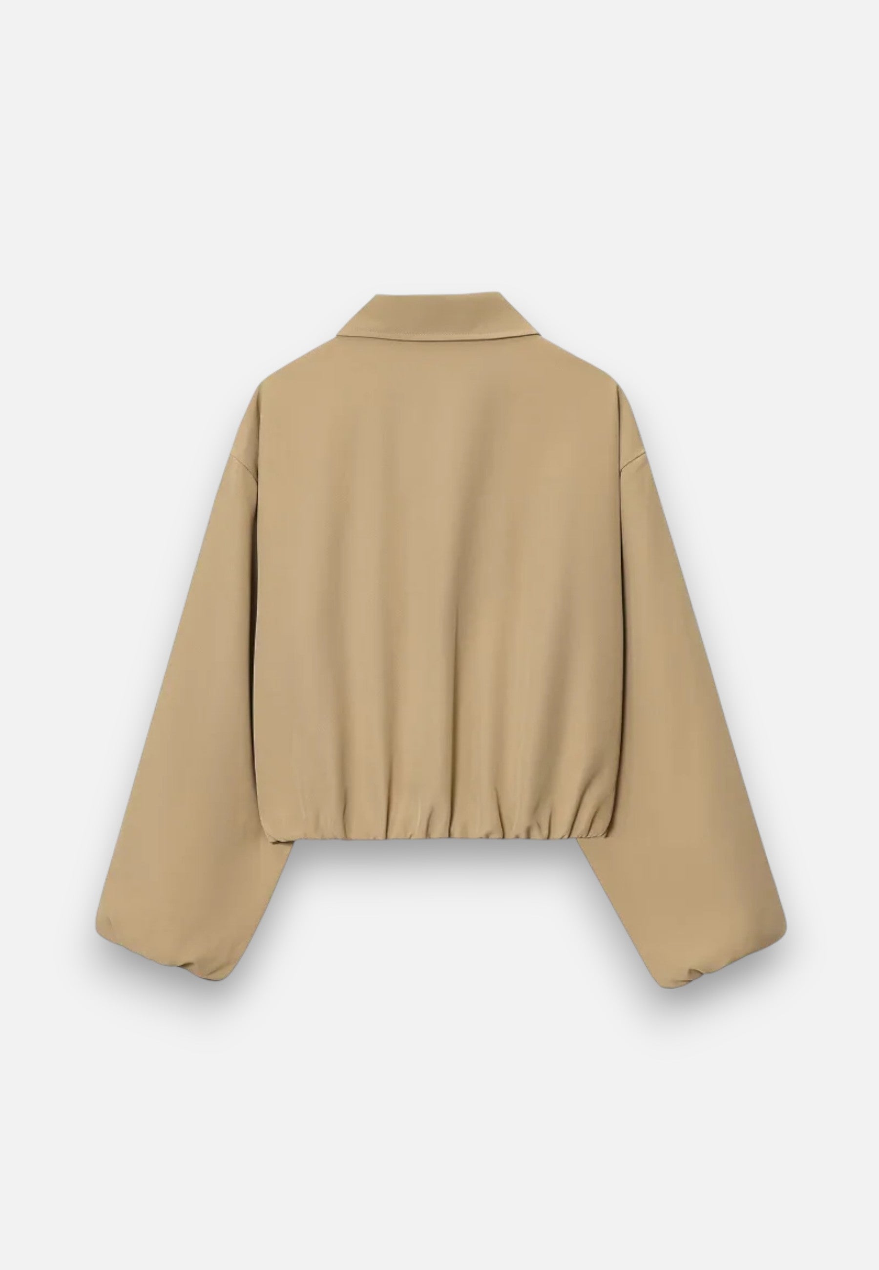 Giacca bomber corta da donna con zip e collo a revers