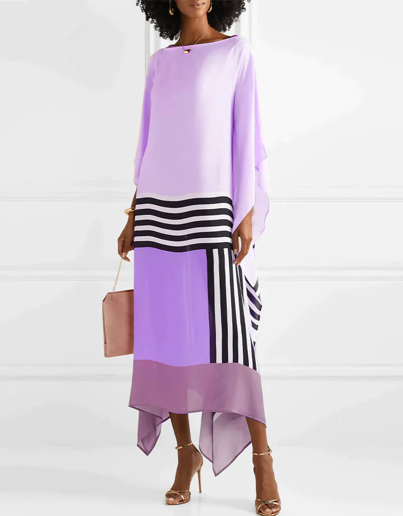 Robe kimono longue pour femme avec manches chauve-souris — été
