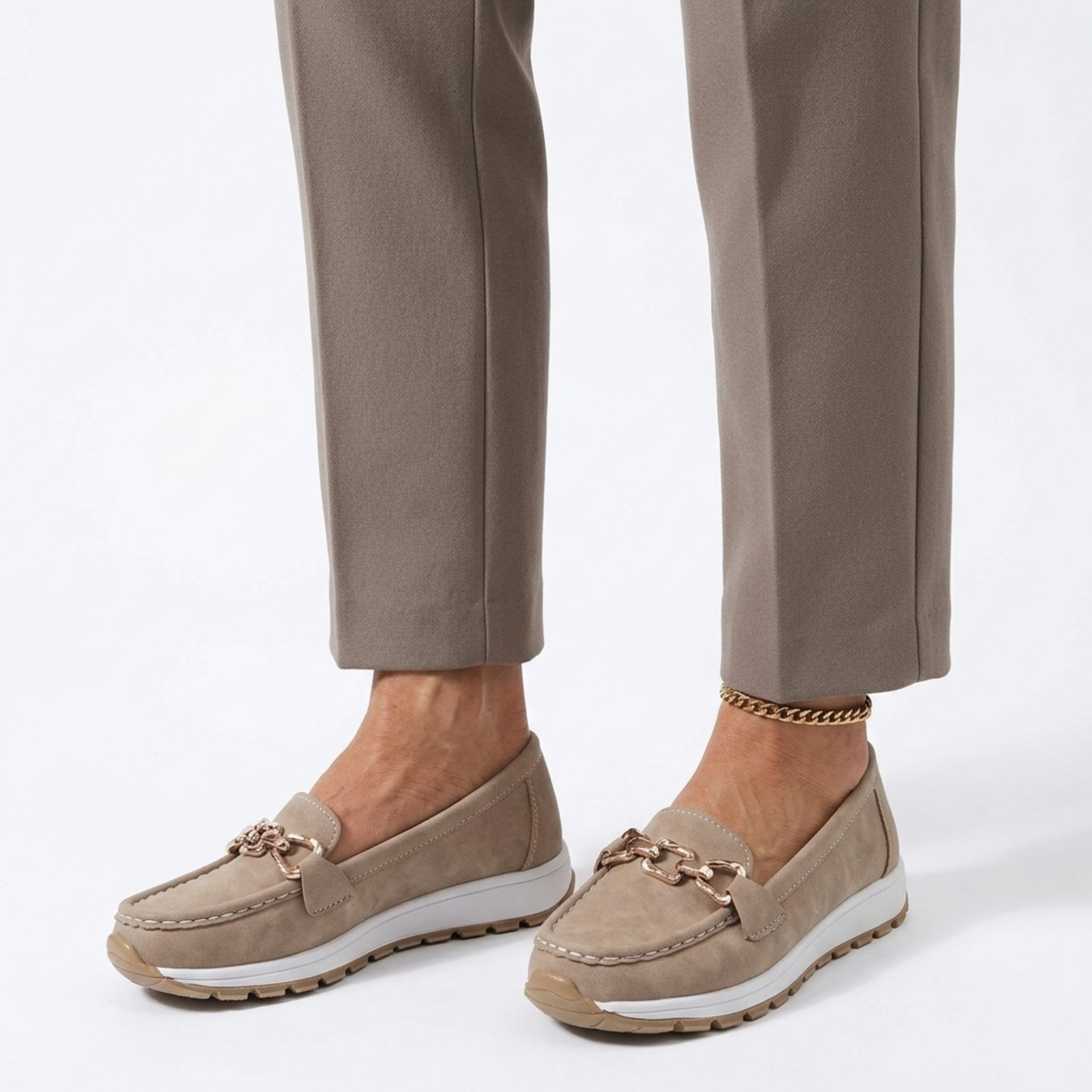Mocassins femme plats — chaussures à boucle pour bureau